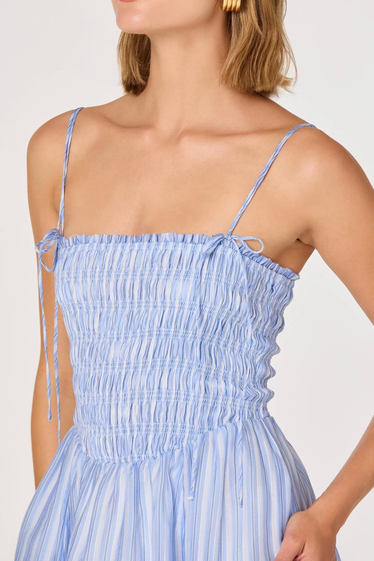 Lahela Blue Striped Midi Dress