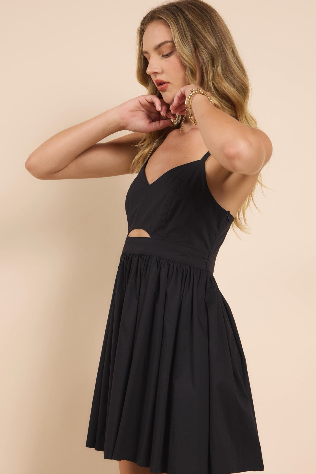 Kiki Black Cutout Mini Dress