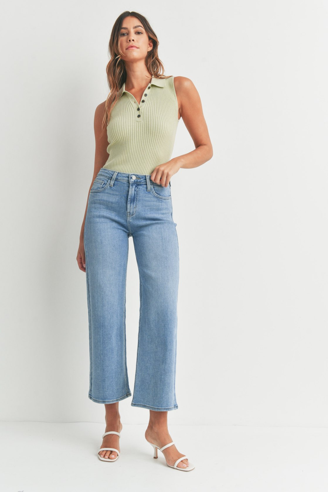 Harlow Medium Wash Wide Leg Denim