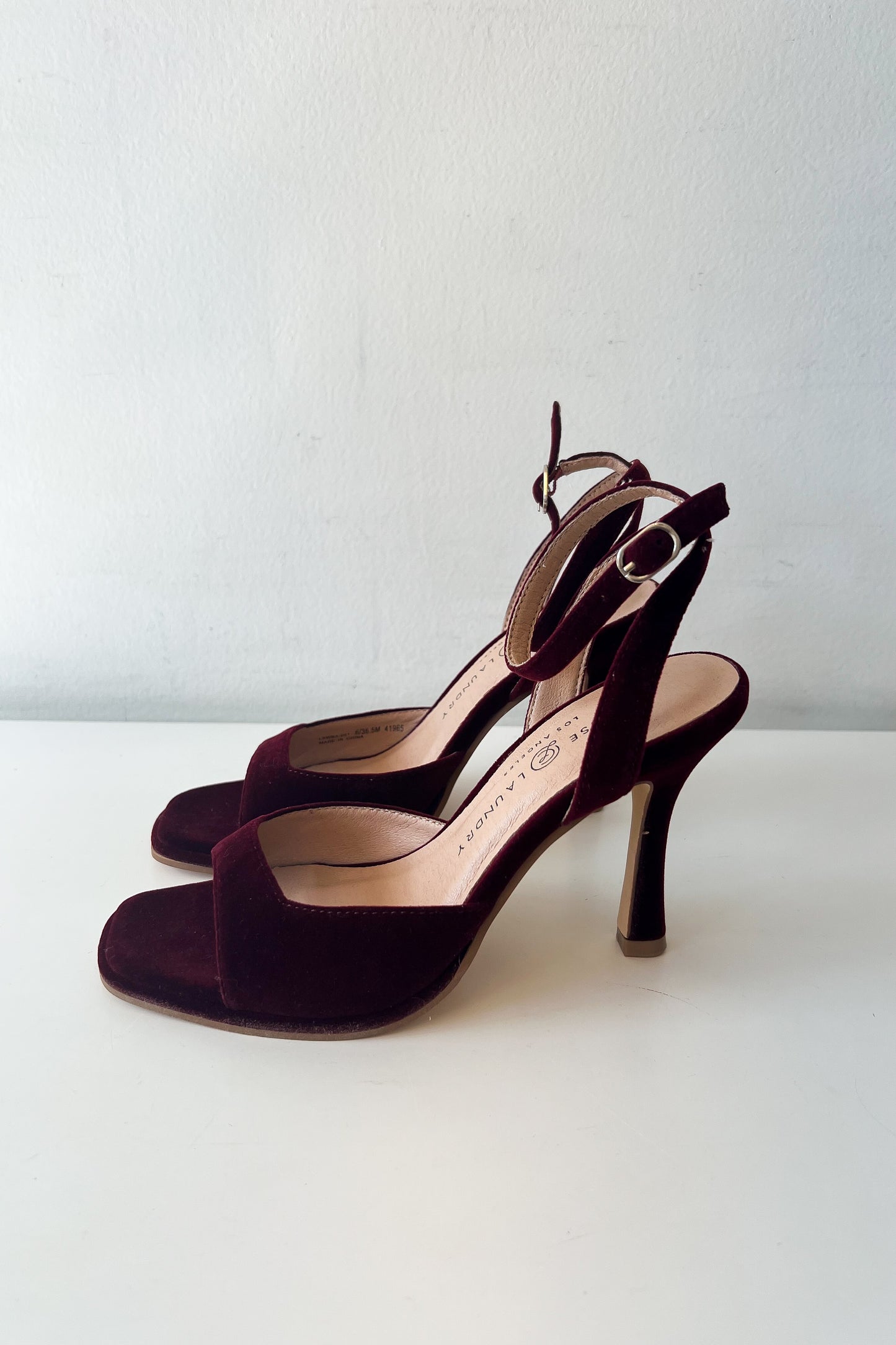 Lynwood Burgundy Velvet Heels - FINAL SALE
