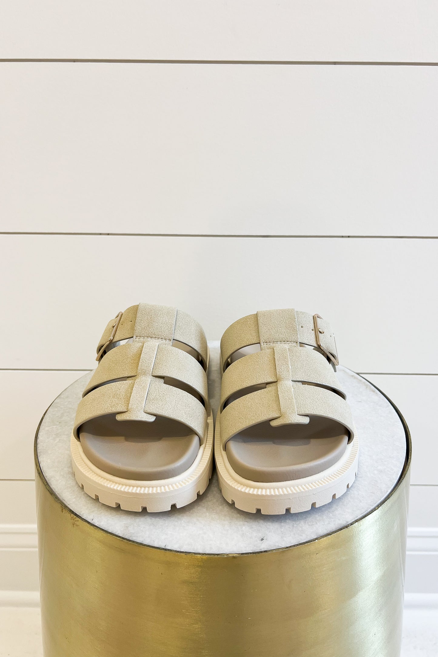 Bellen Ivory Tri Strap Sandals