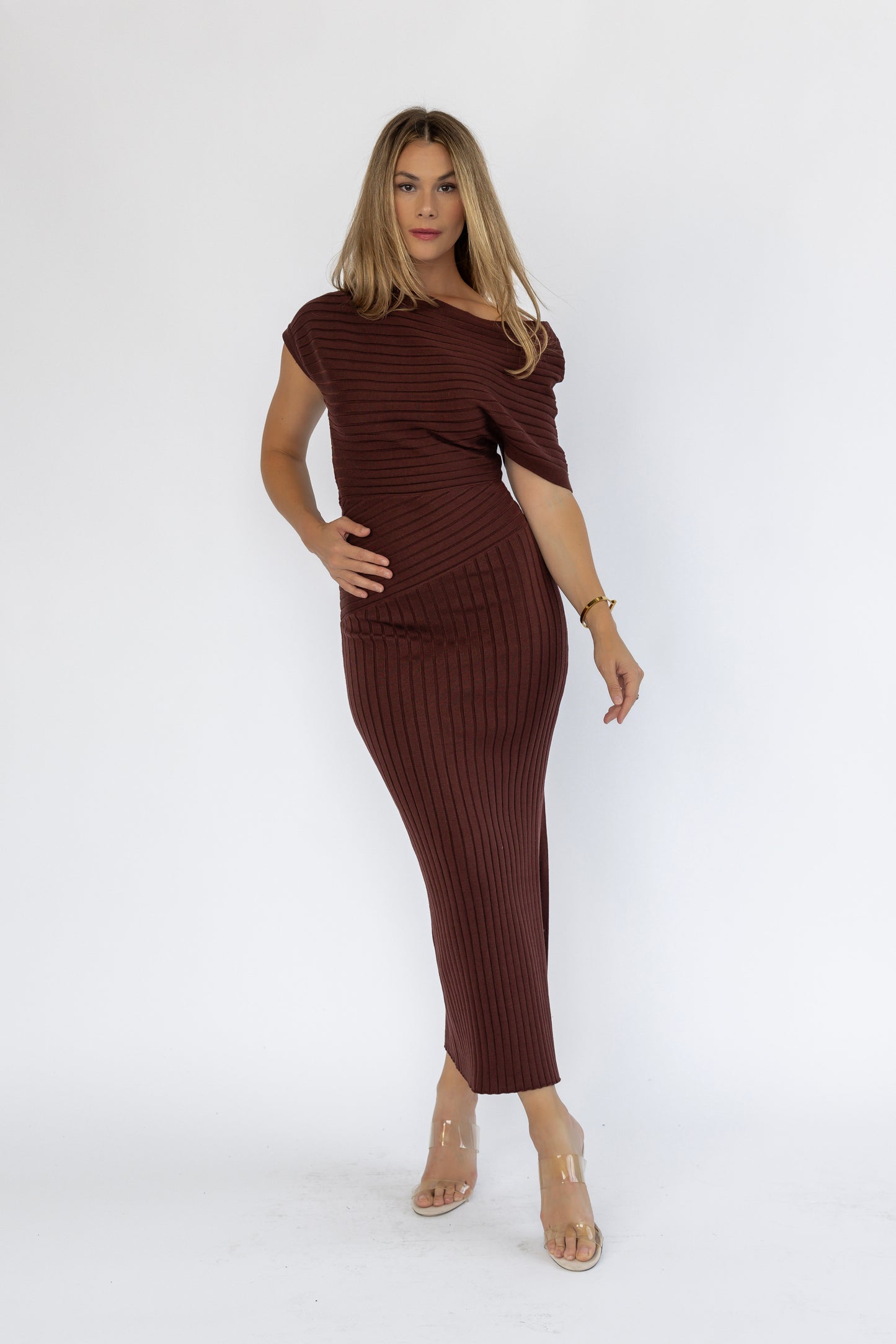 Nori Brown Midi Dress - FINAL SALE