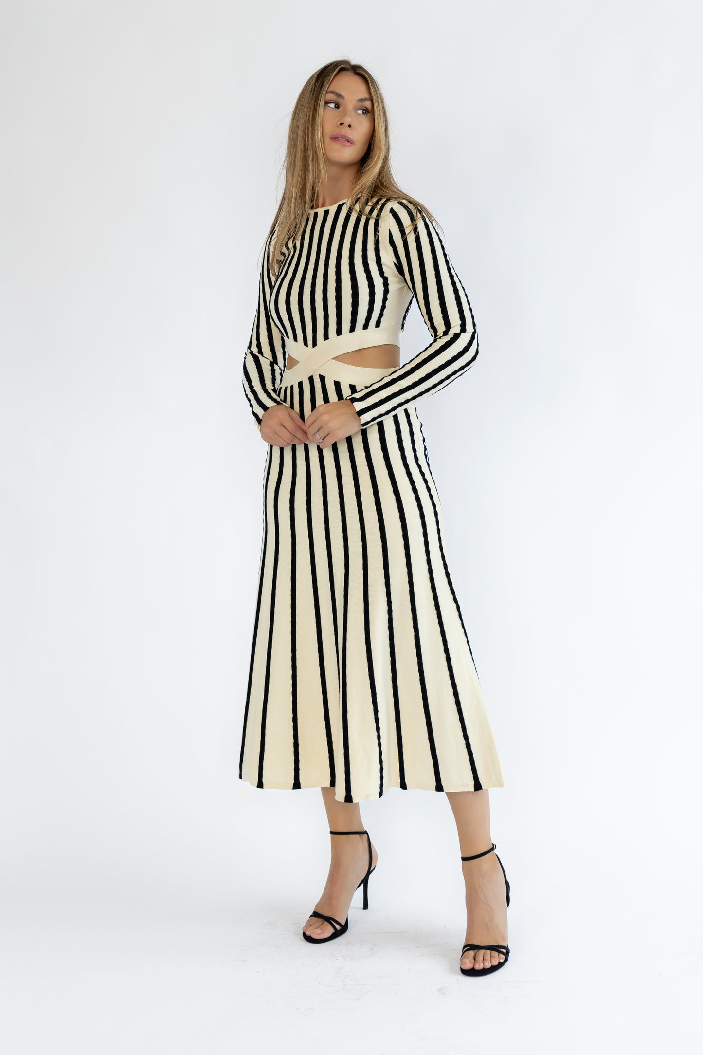 Stassia Black Striped Sweater Dress - FINAL SALE