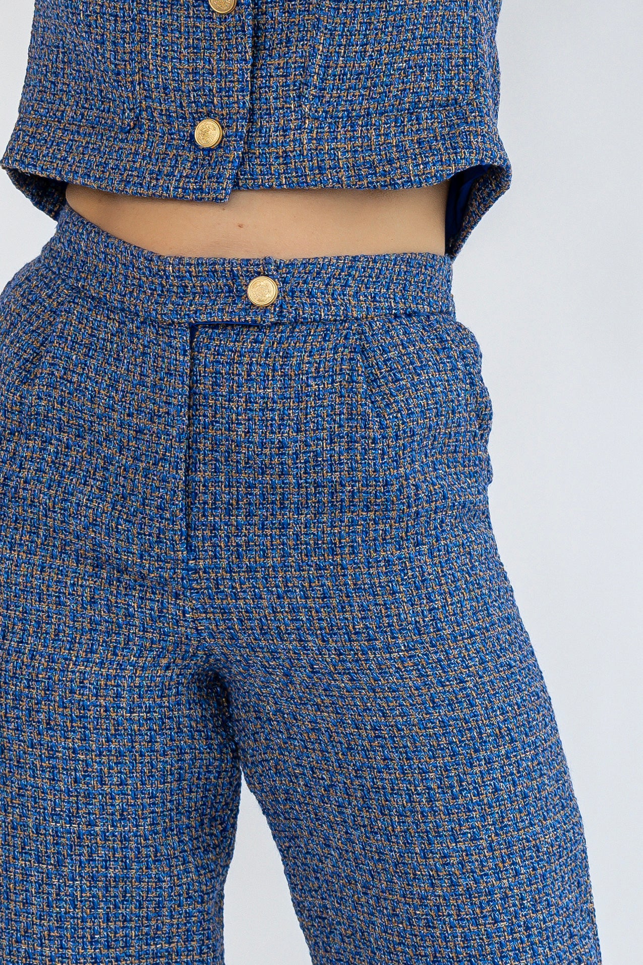 Calista Blue Tweed Set - FINAL SALE
