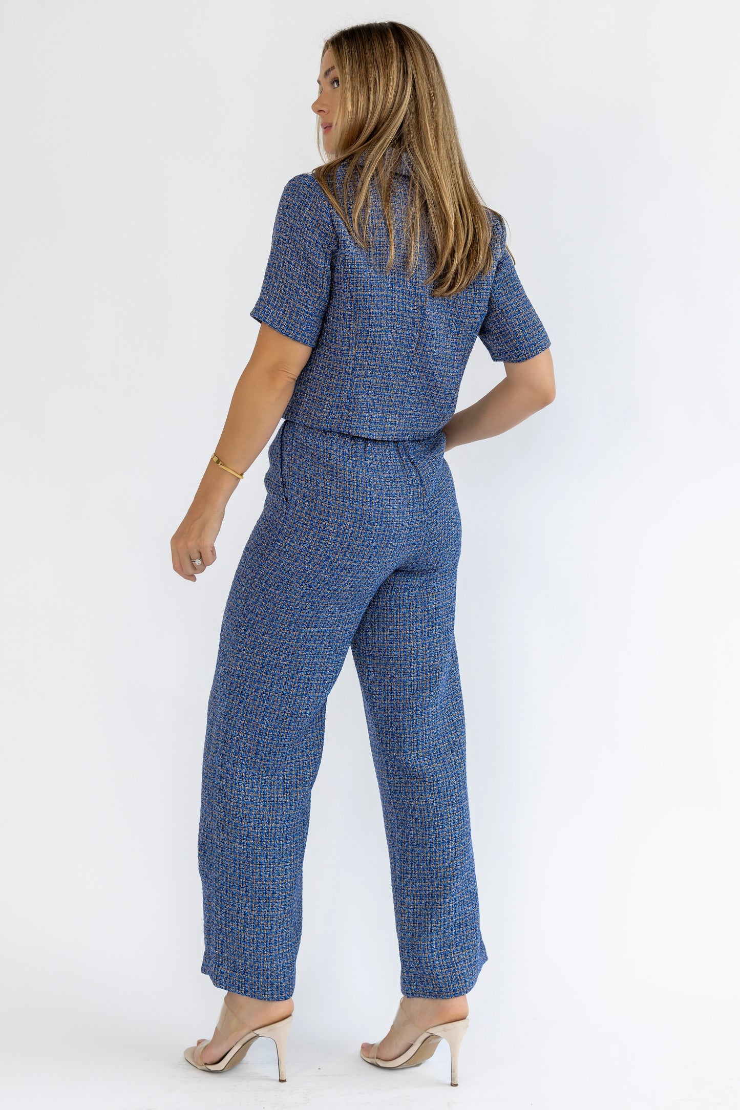 Calista Blue Tweed Set - FINAL SALE