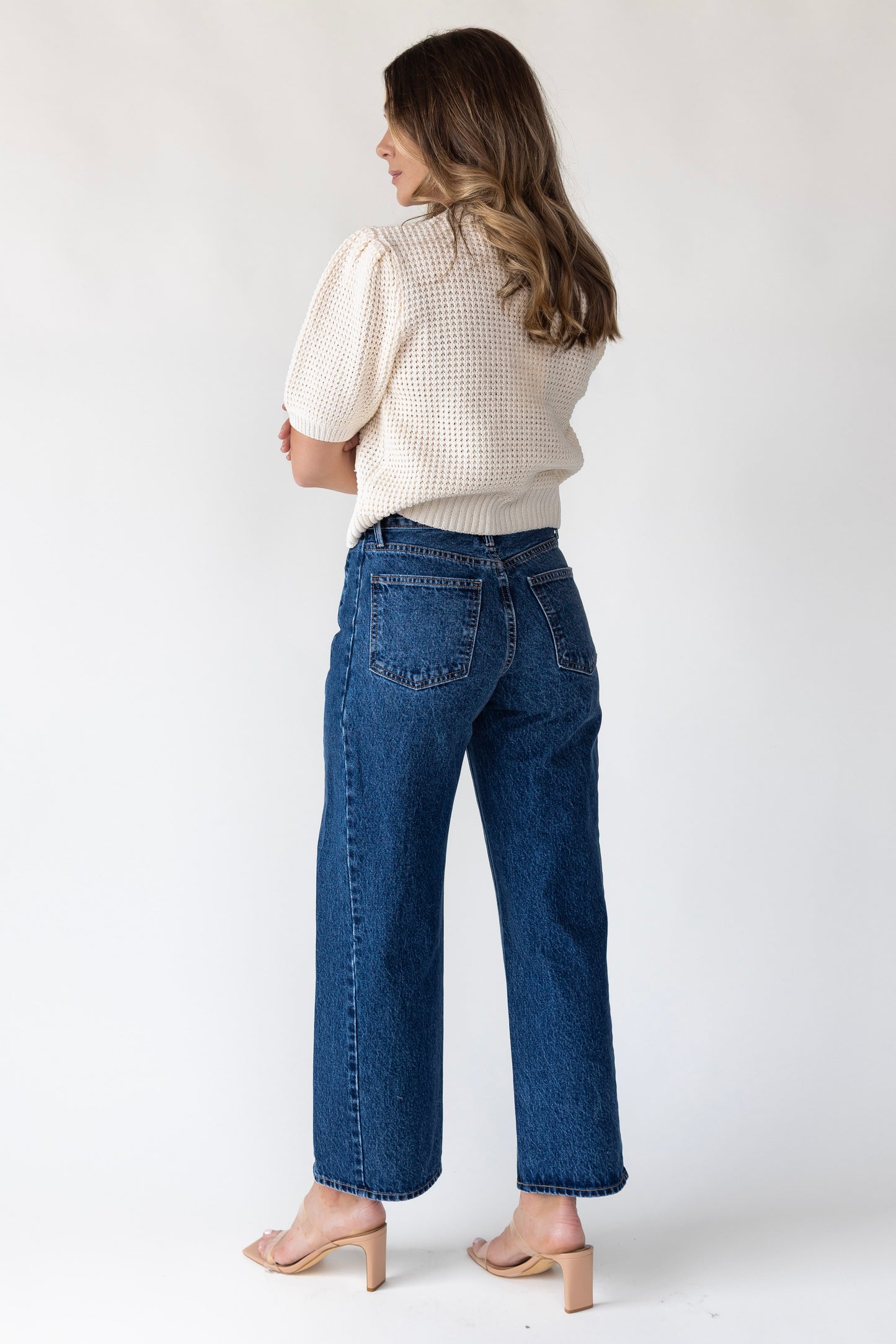 Nicolete Dark Wash Barrel Denim