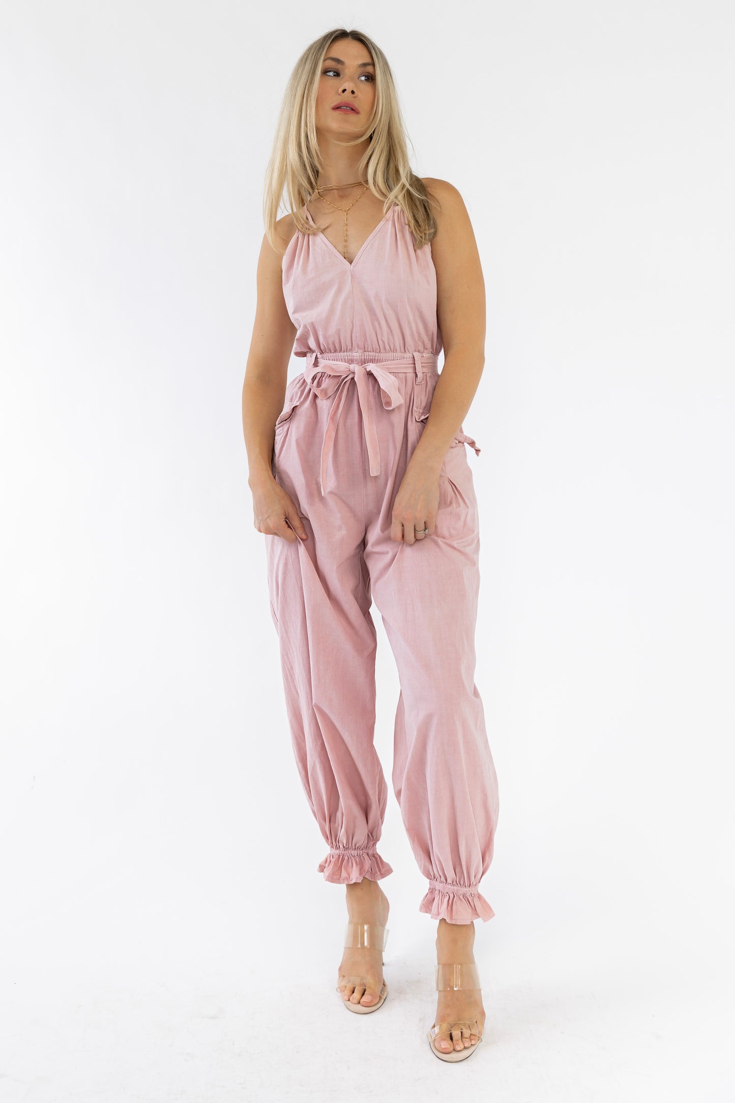 Chantelle Pink Bubble Hem Jumpsuit - FINAL SALE