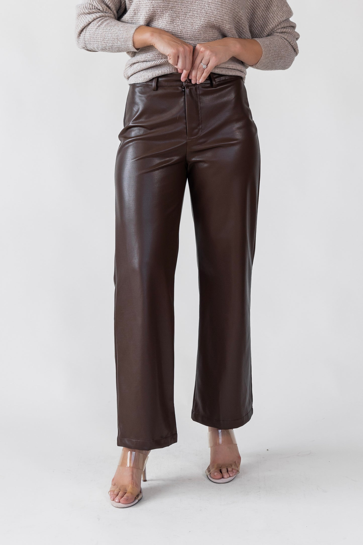 Phebe Brown Faux Leather Pants - FINAL SALE