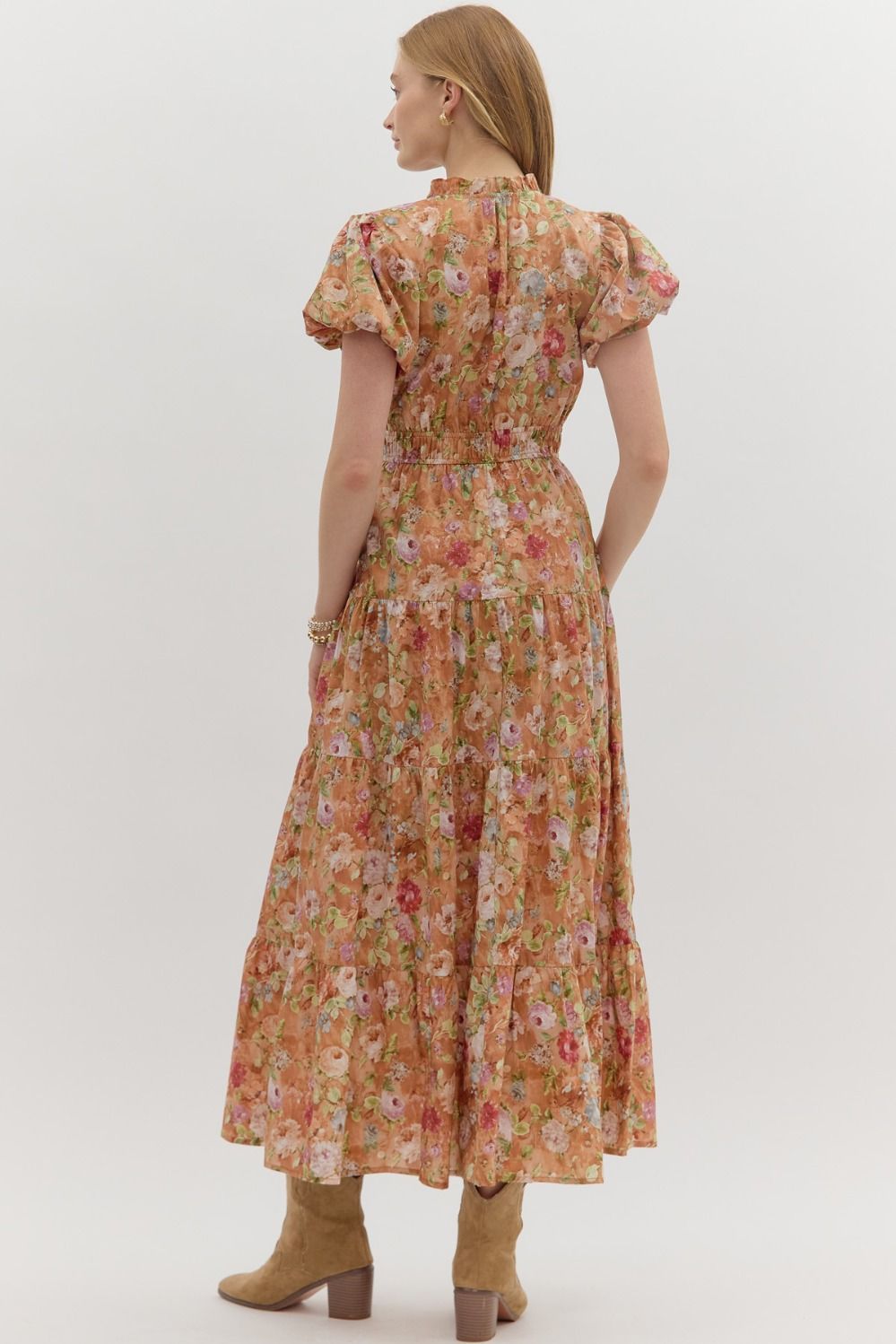 Britton Terracotta Floral Maxi Dress
