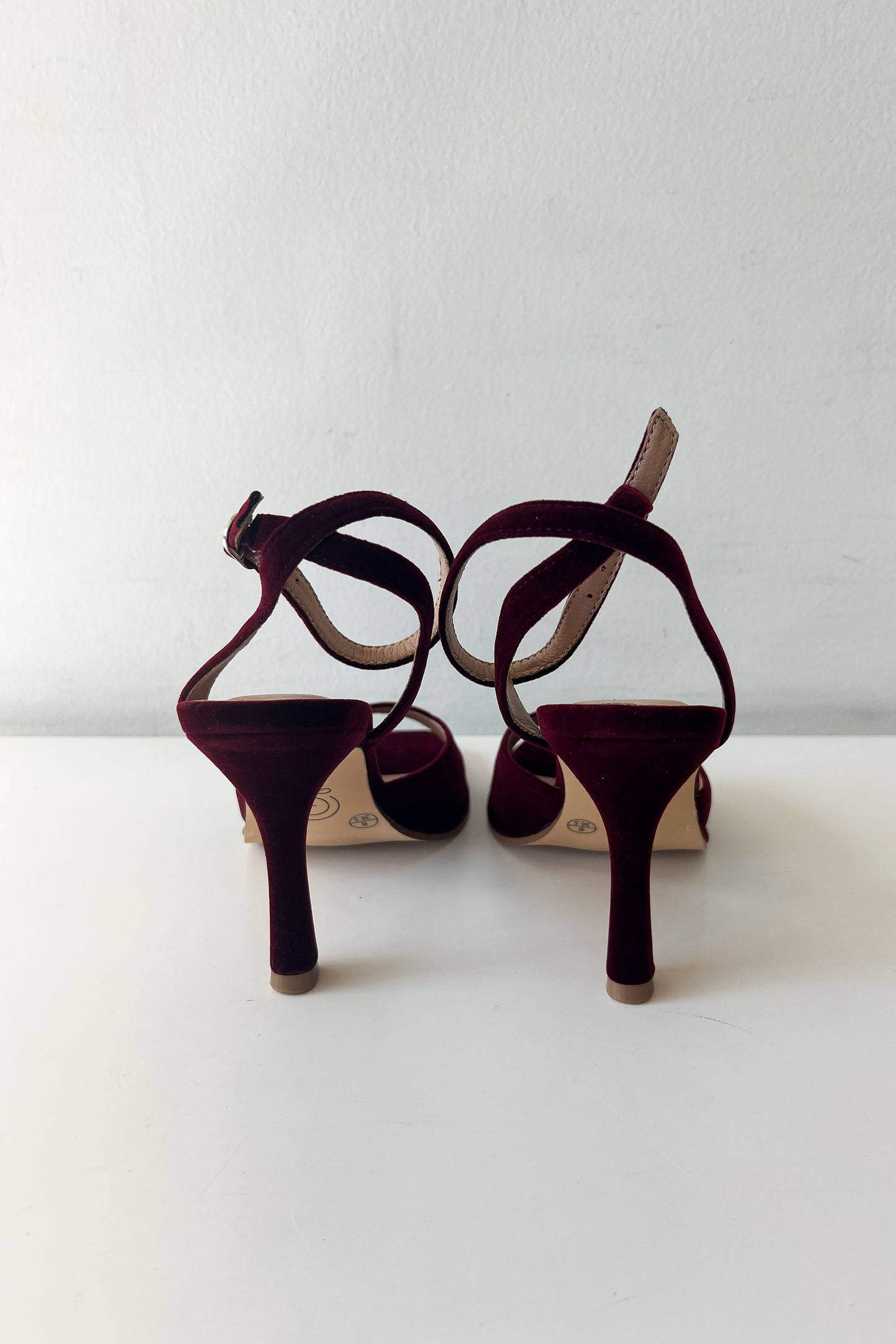 Lynwood Burgundy Velvet Heels - FINAL SALE