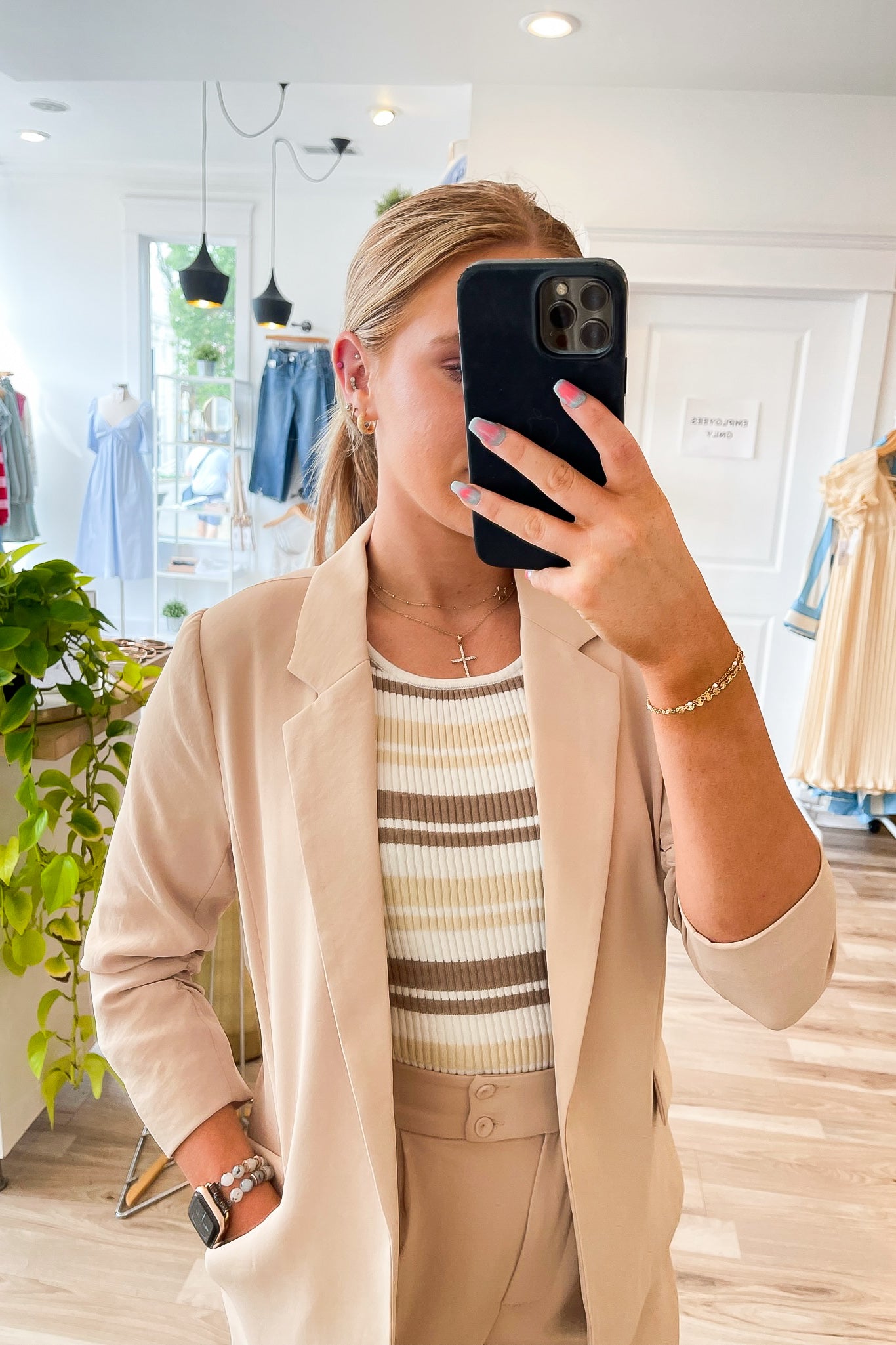 Class Act Latte Blazer & Short Set - FINAL SALE