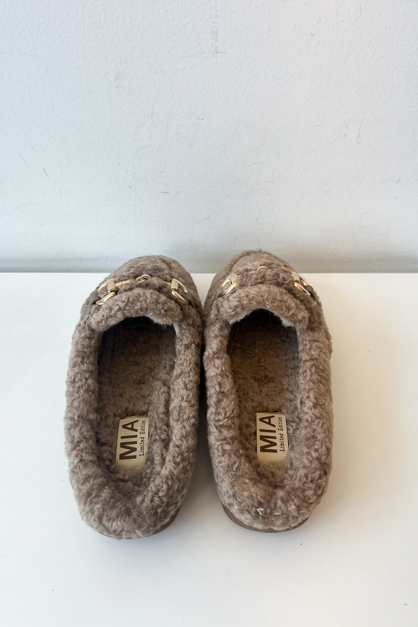 Valencia Taupe Shealing Loafers - FINAL SALE