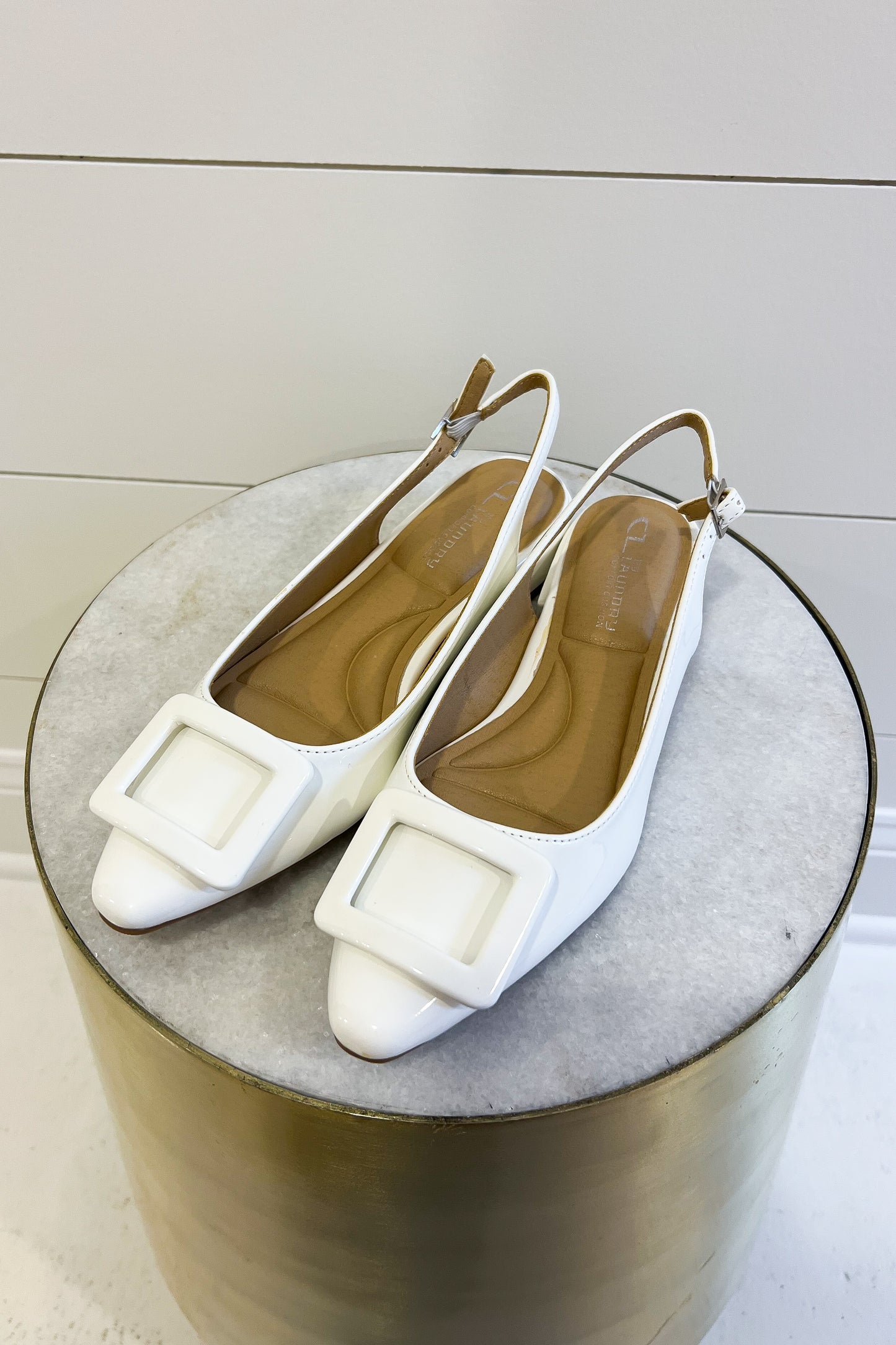Vara White Patent Ballerina Flat