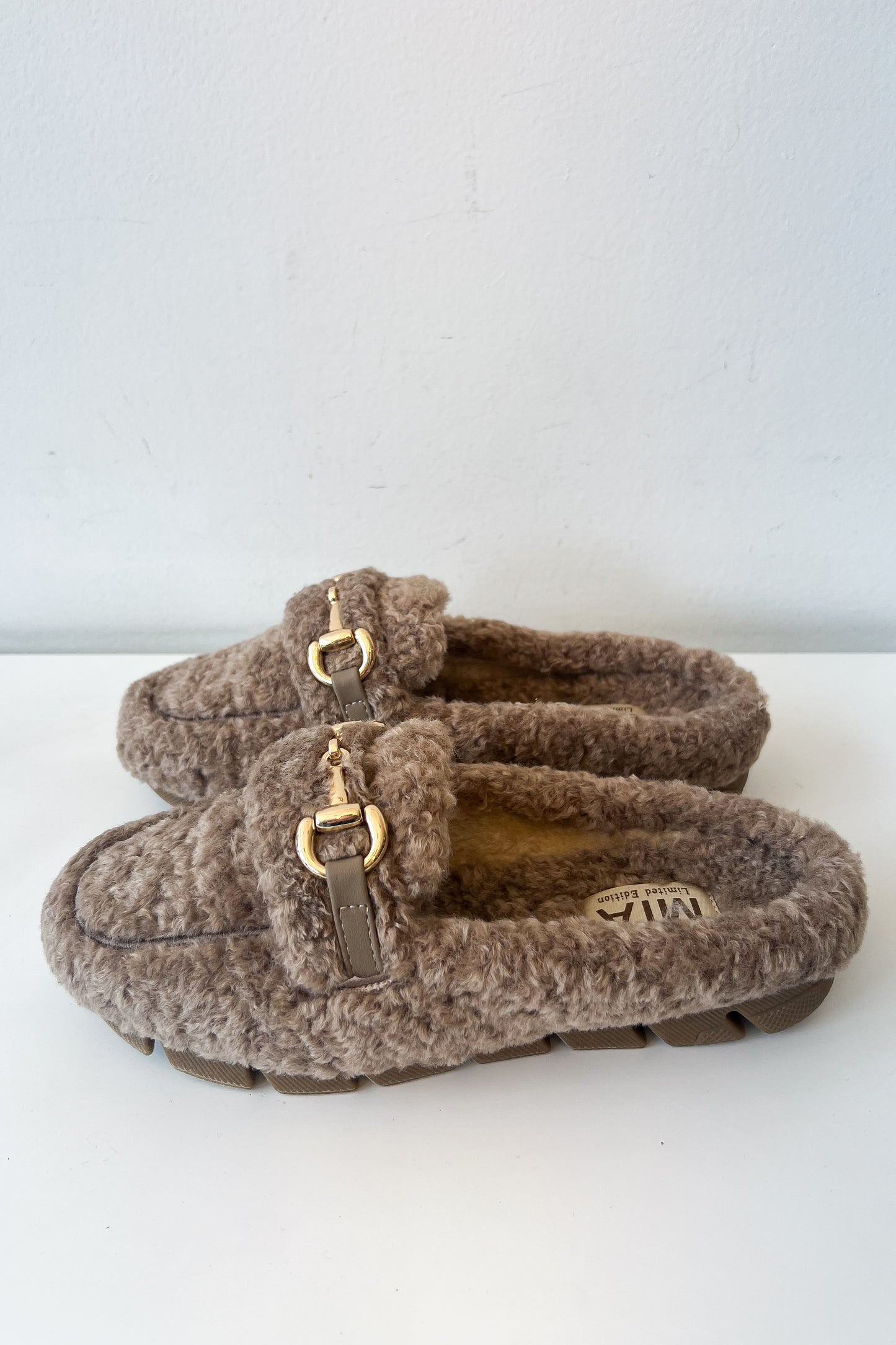 Valencia Taupe Shealing Loafers - FINAL SALE