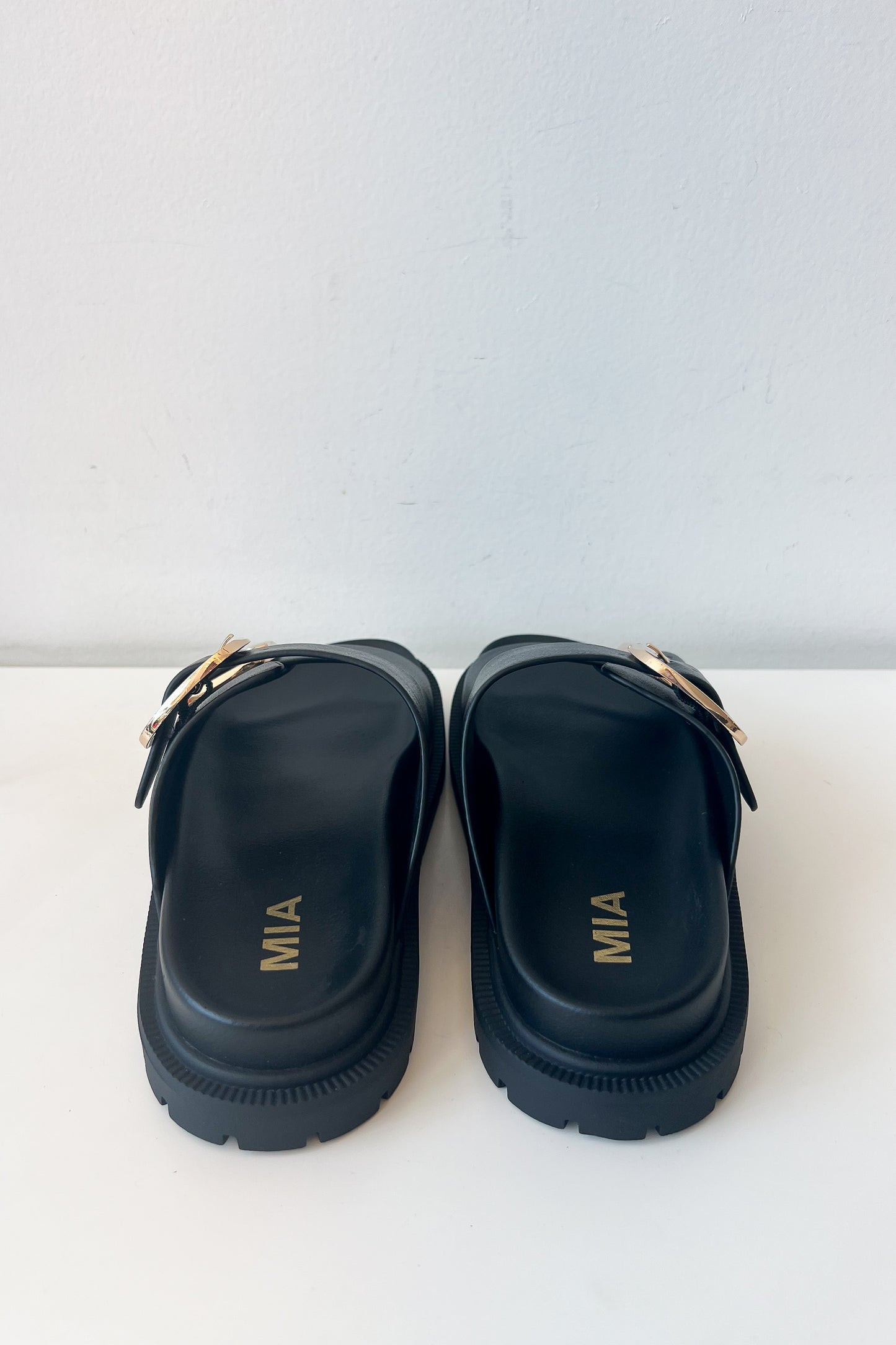 Rue Black Double Band Sandals - FINAL SALE