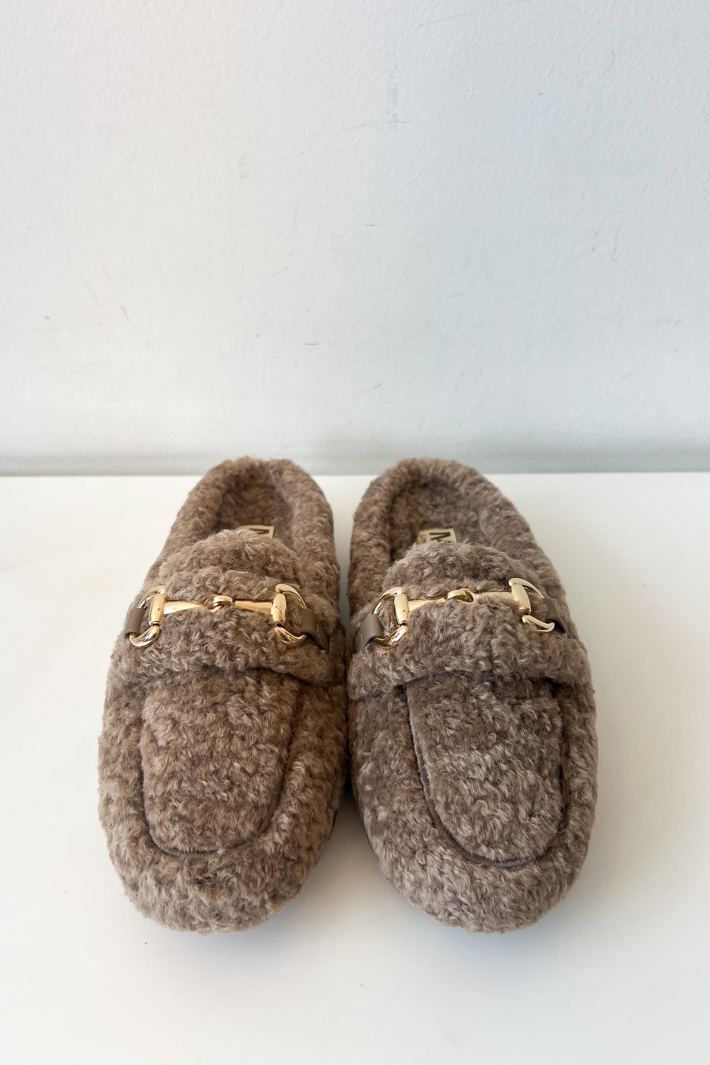 Valencia Taupe Shealing Loafers - FINAL SALE