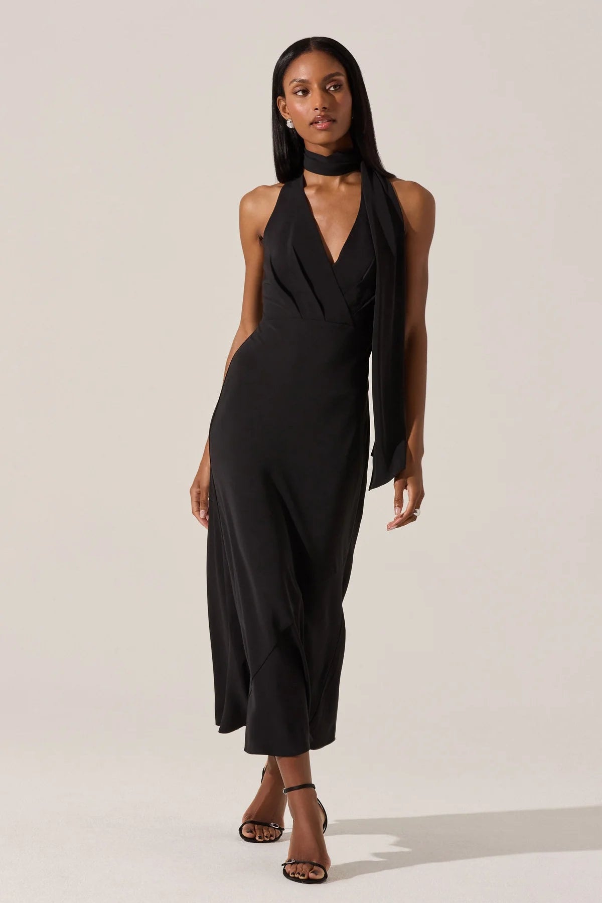 Hilaire Black V-Neck Dress