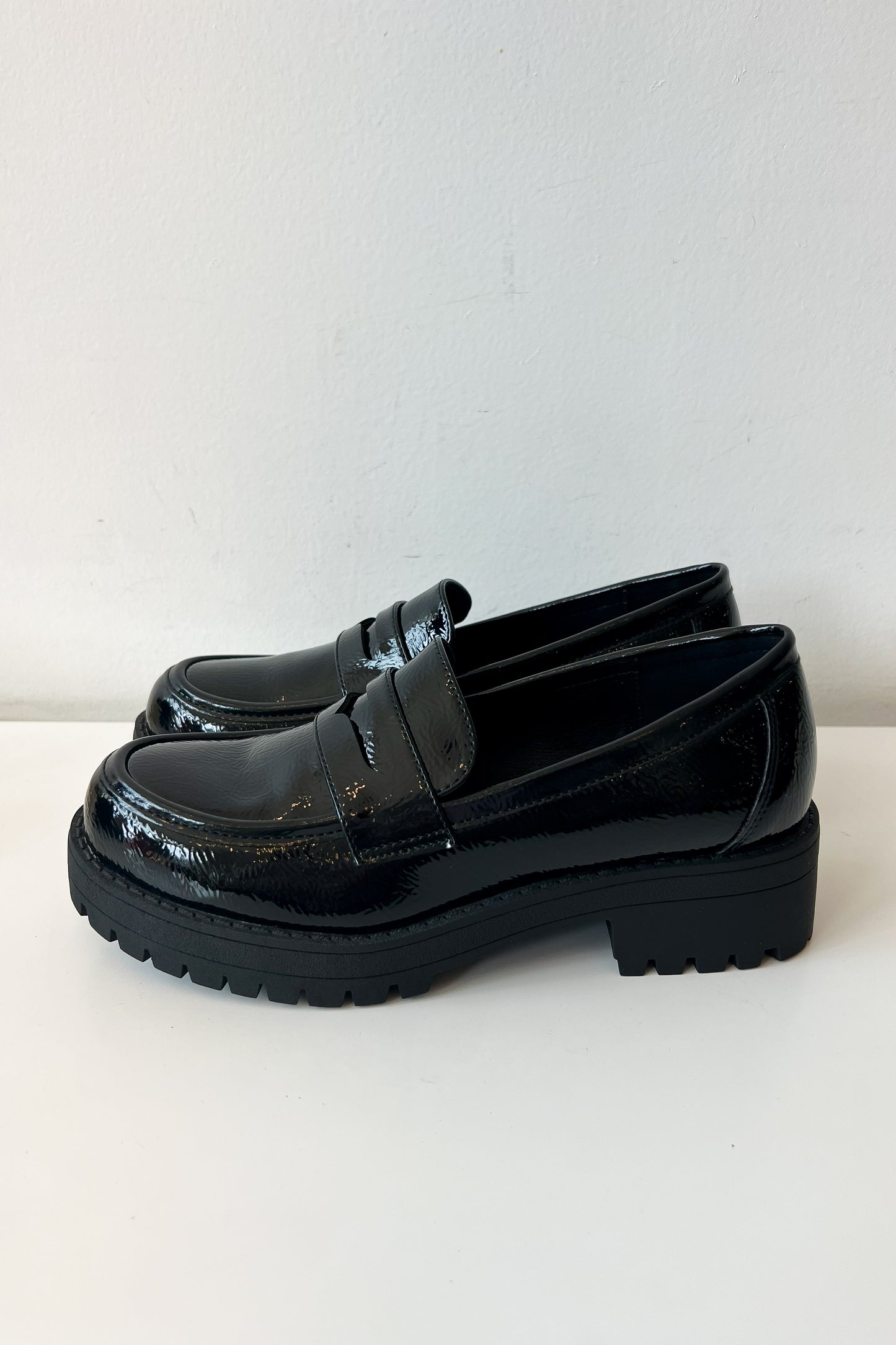 Laine Black Patent Leather Loafer - FINAL SALE