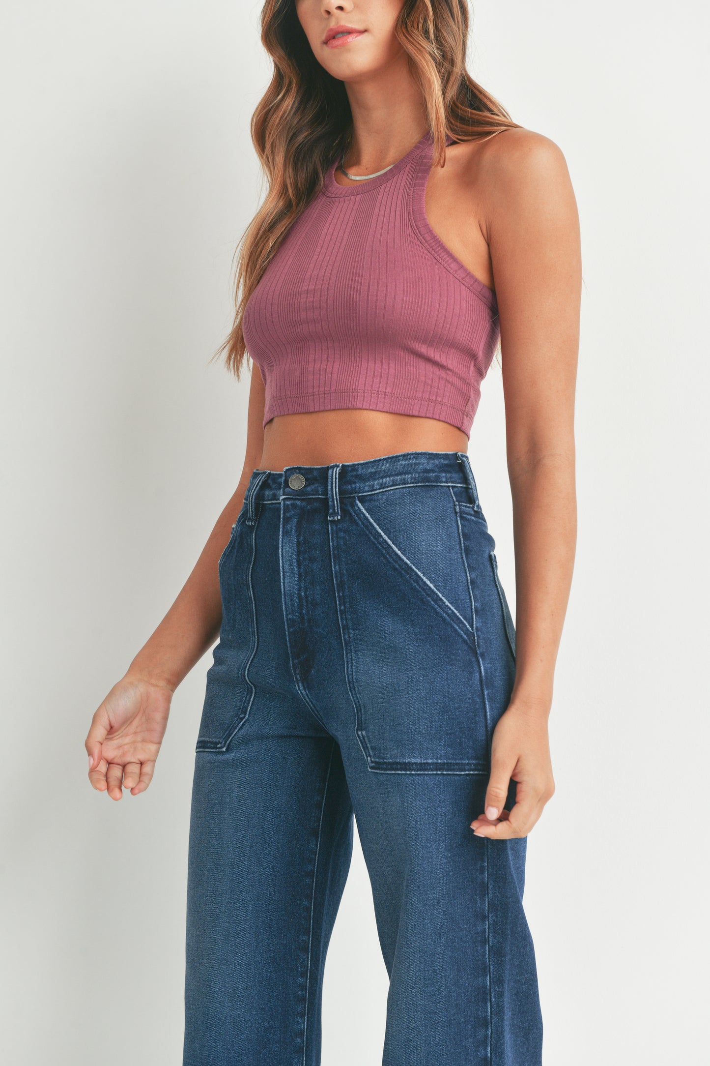 Marney Dark Wash Cargo Wide Leg Denim