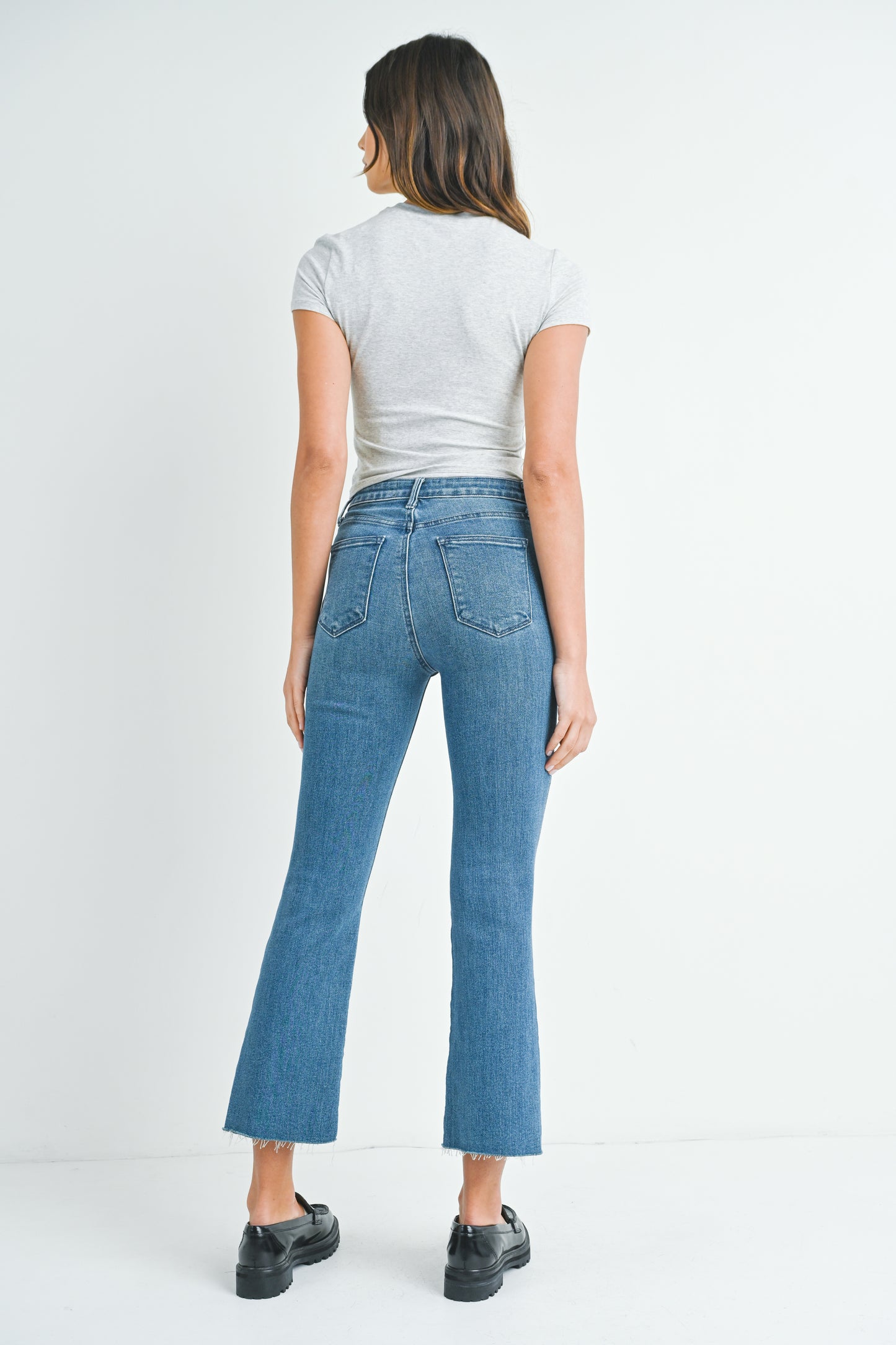 Elana Medium Wash Crop Flare Denim - FINAL SALE