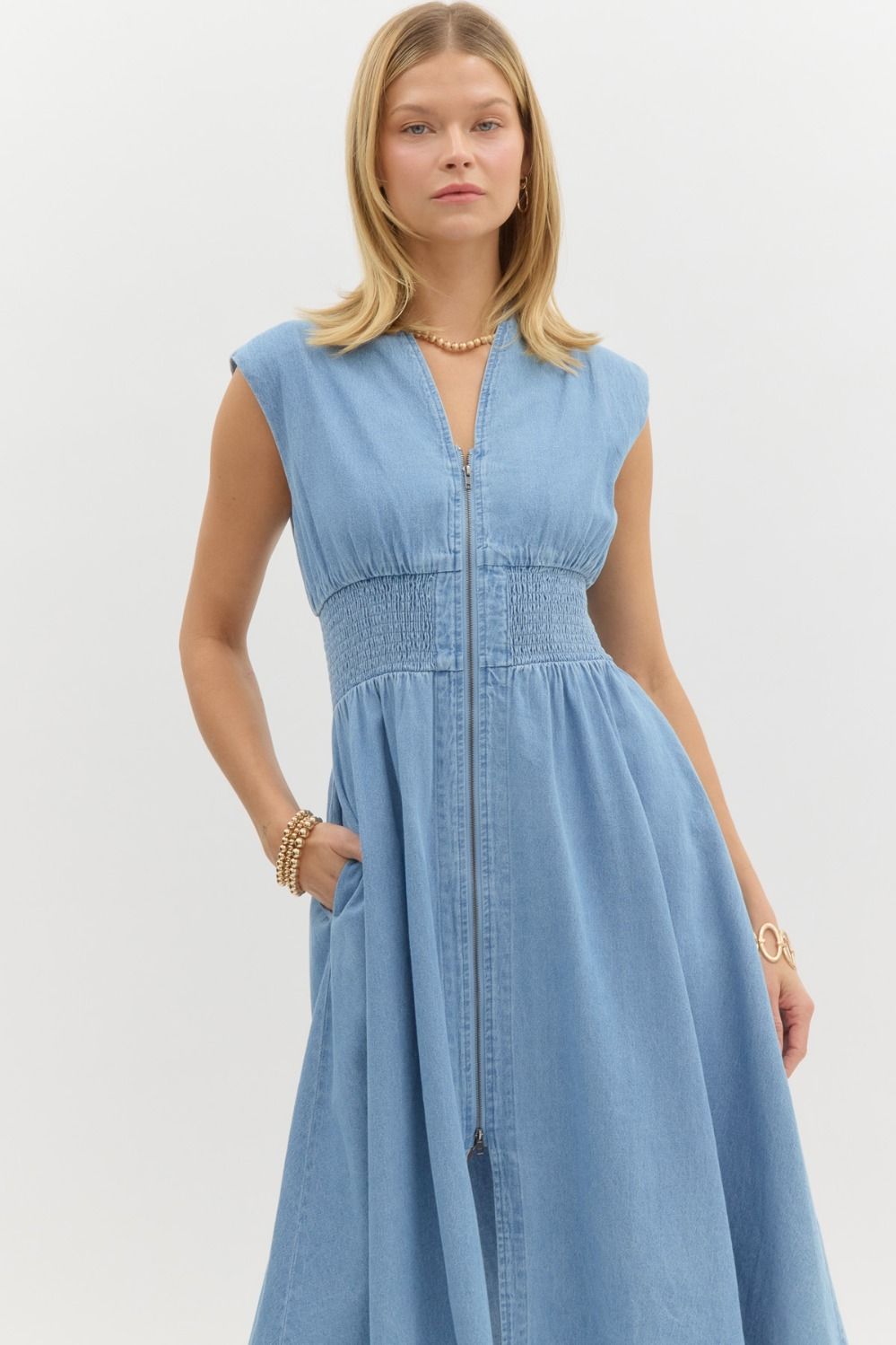 Nora Chambray Midi Dress