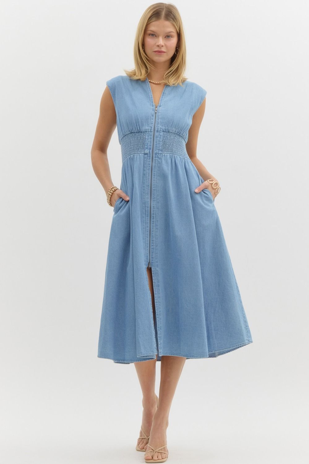 Nora Chambray Midi Dress