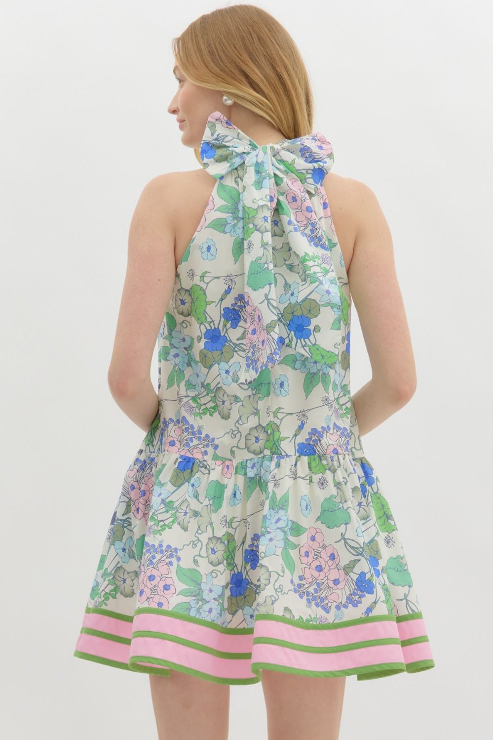 Carmella Pink Floral Halter Dress