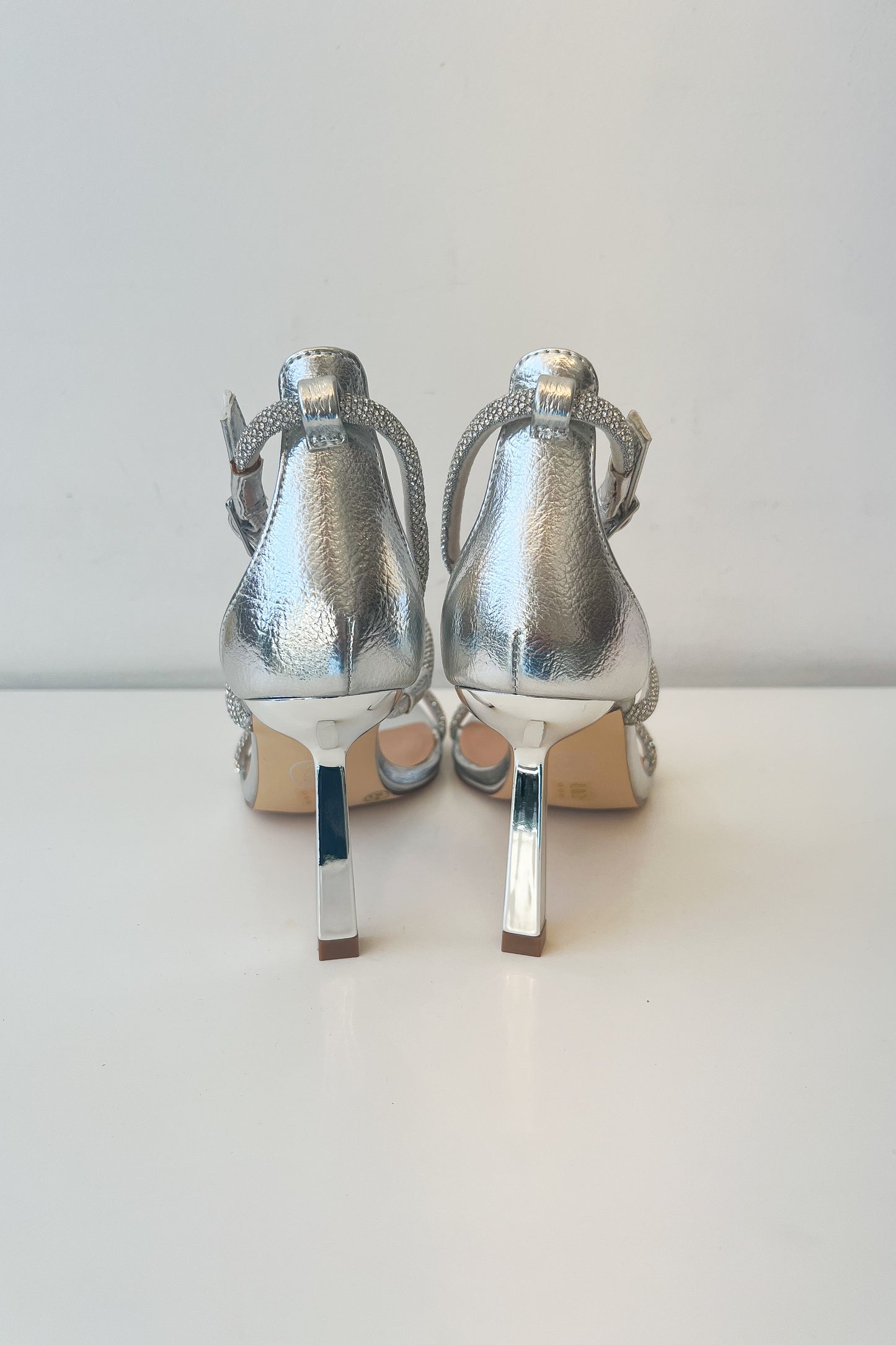 Janai Silver Strappy Heels - FINAL SALE