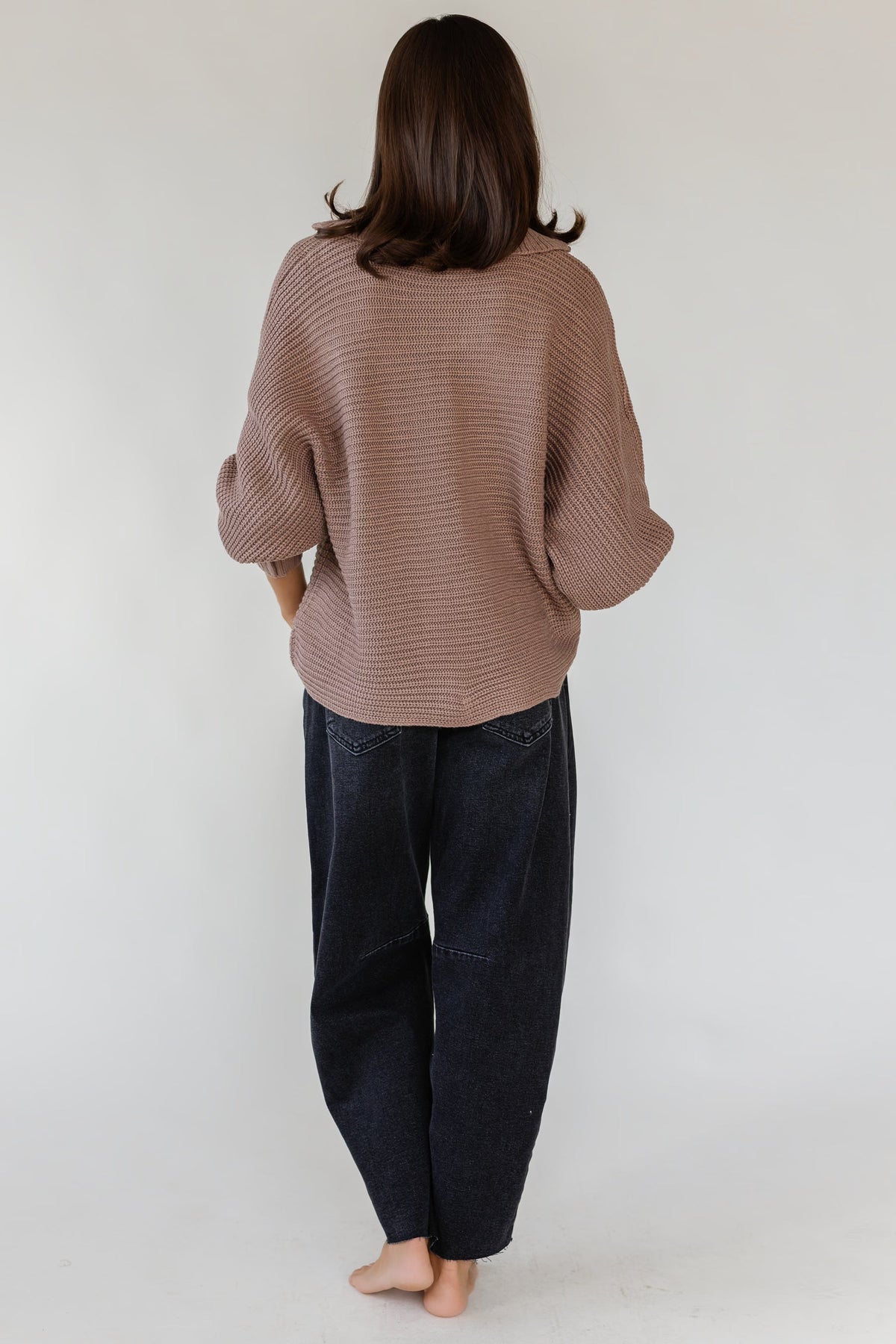Greyson Mocha Half Zip Sweater