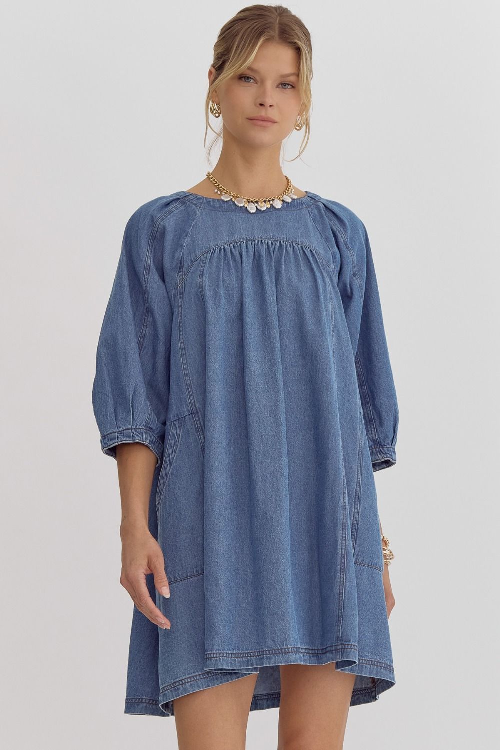 Karri Denim Shift Dress - FINAL SALE