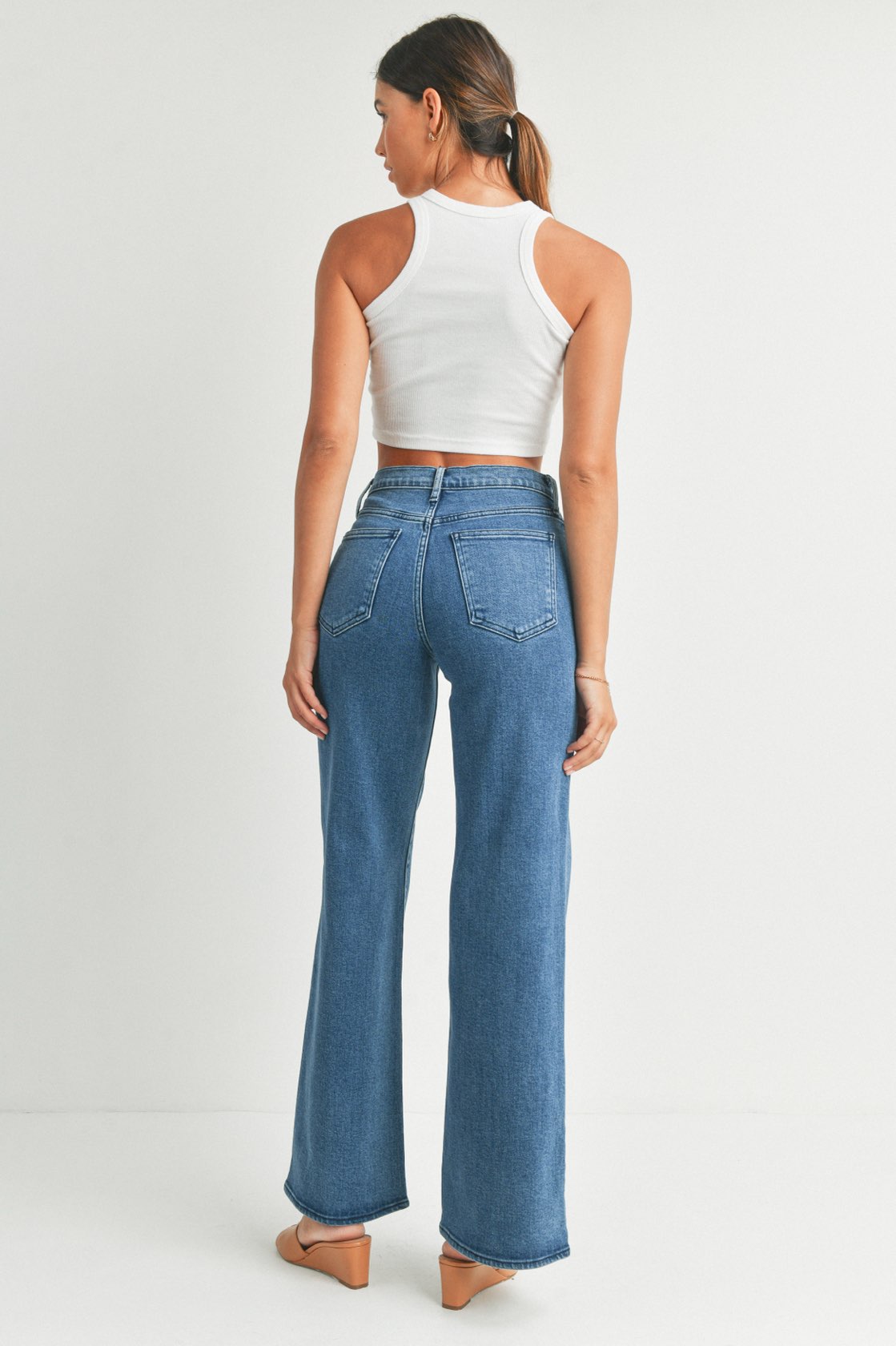 All In Stride Medium Wash Palazzo Denim