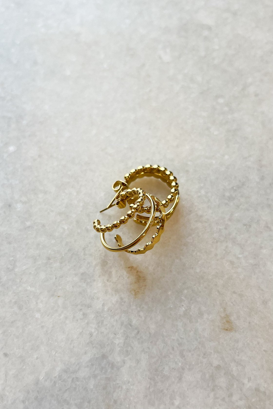 Gold Tri Hoop Earrings - FINAL SALE