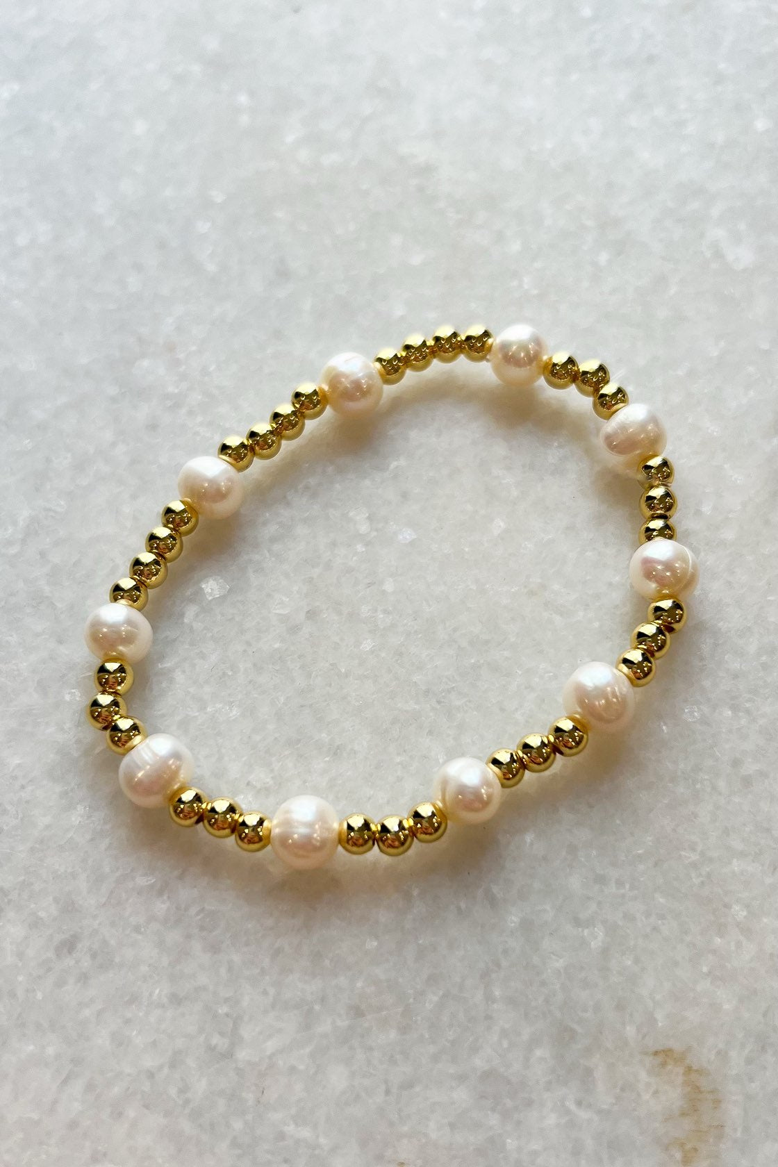 Pearl & Gold Beaded Bracelet - FINAL SALE