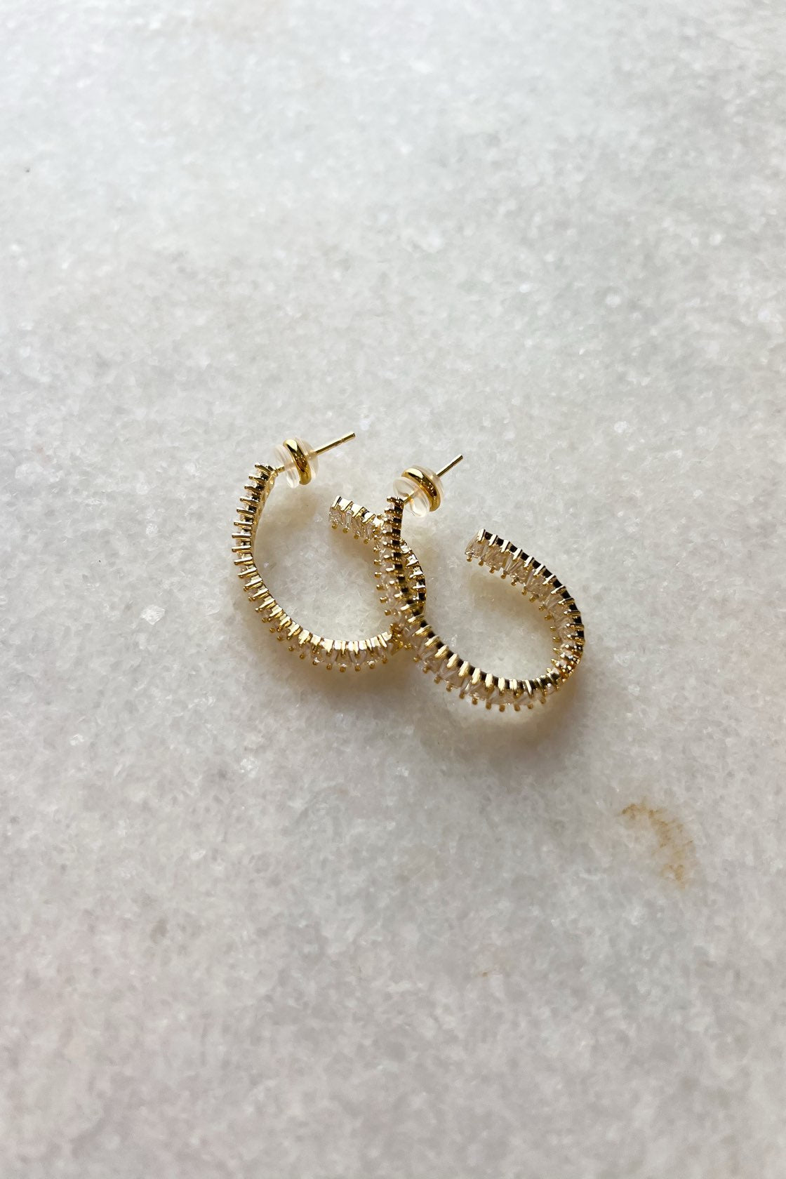 Gold CZ Hoop Earrings - FINAL SALE