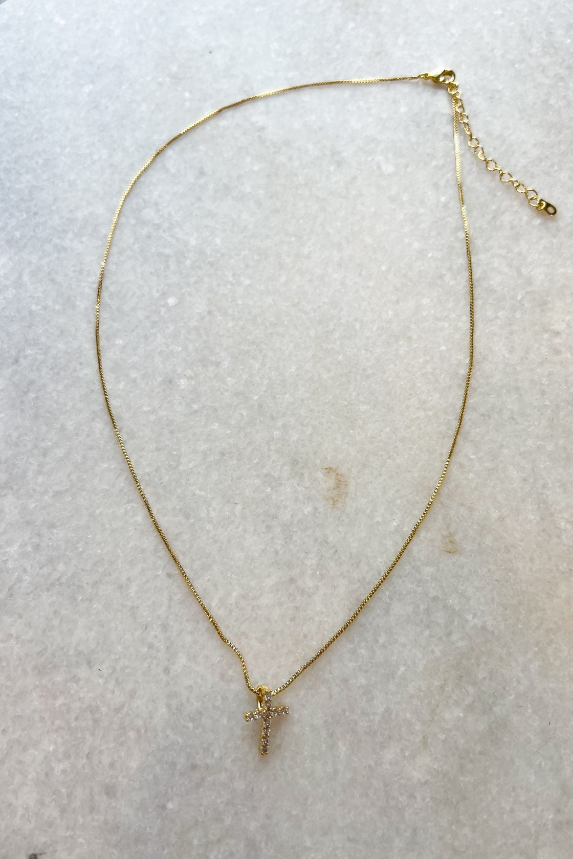 Pave Gold Cross Necklace - FINAL SALE