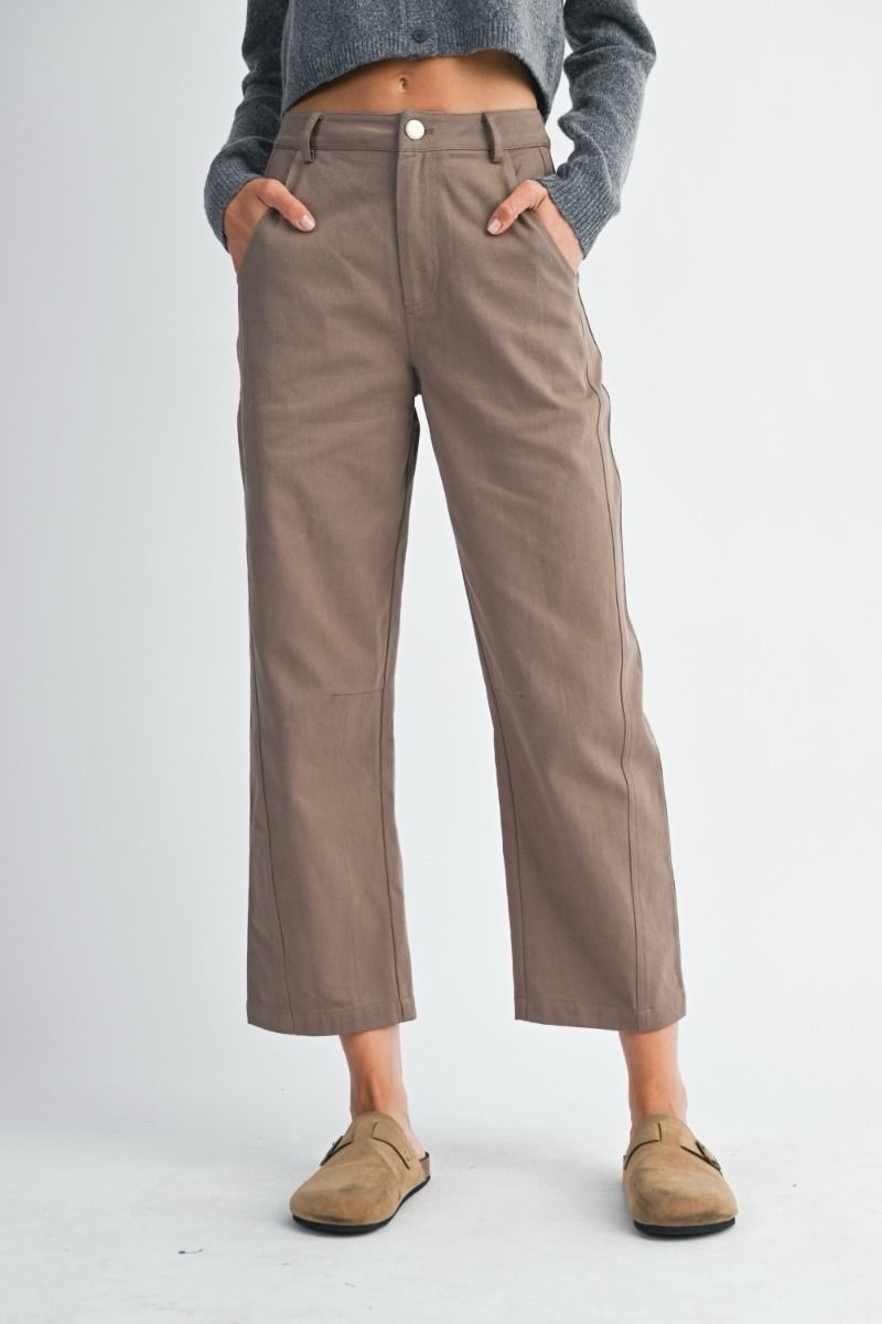 Jaclyn Mocha Barrel Leg Pants