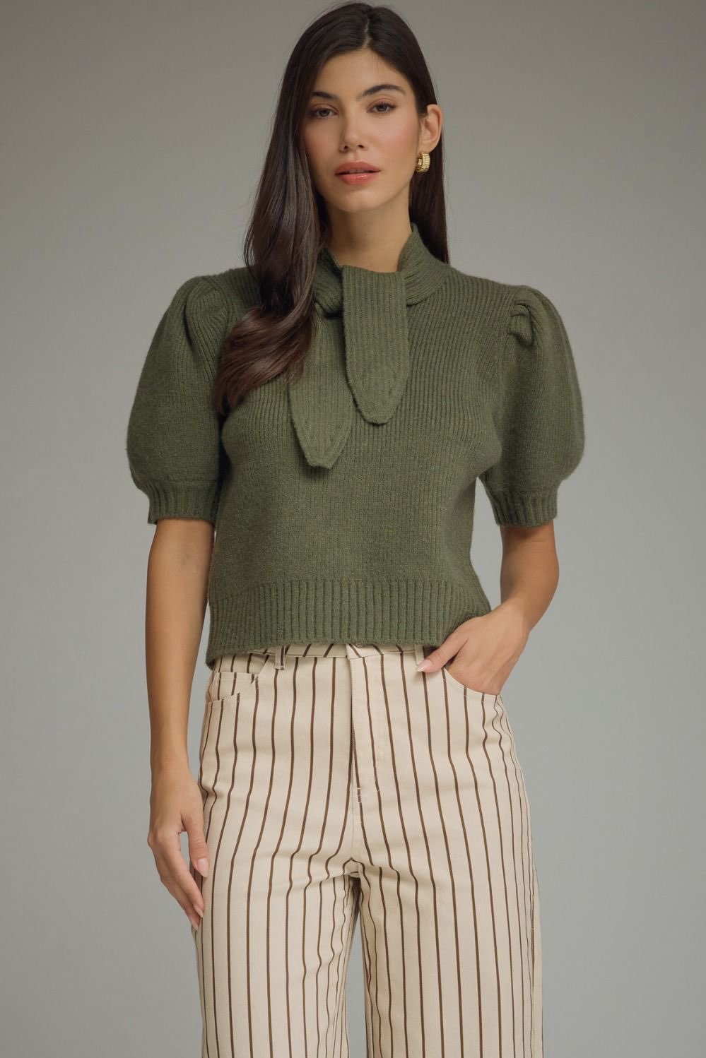 Jarrell Olive Sweater Top