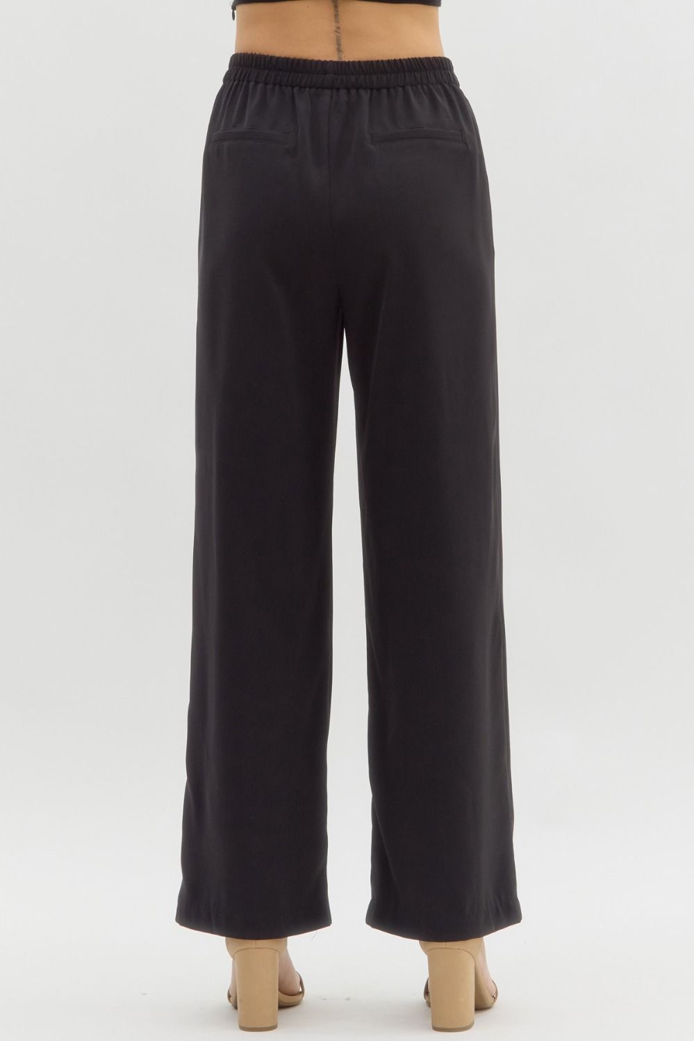 Rina Black Woven Pants