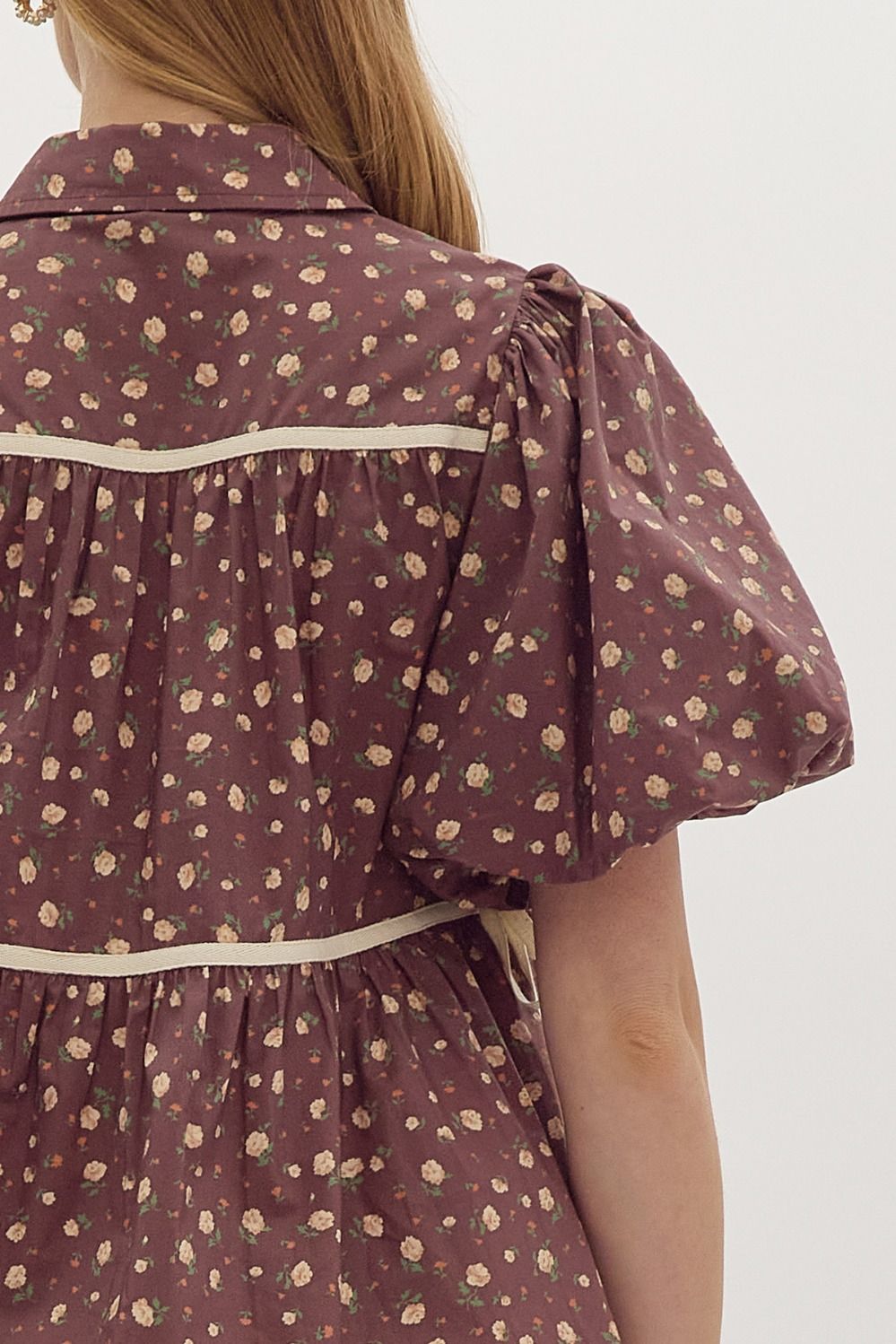 Reine Brown Floral Blouse - FINAL SALE