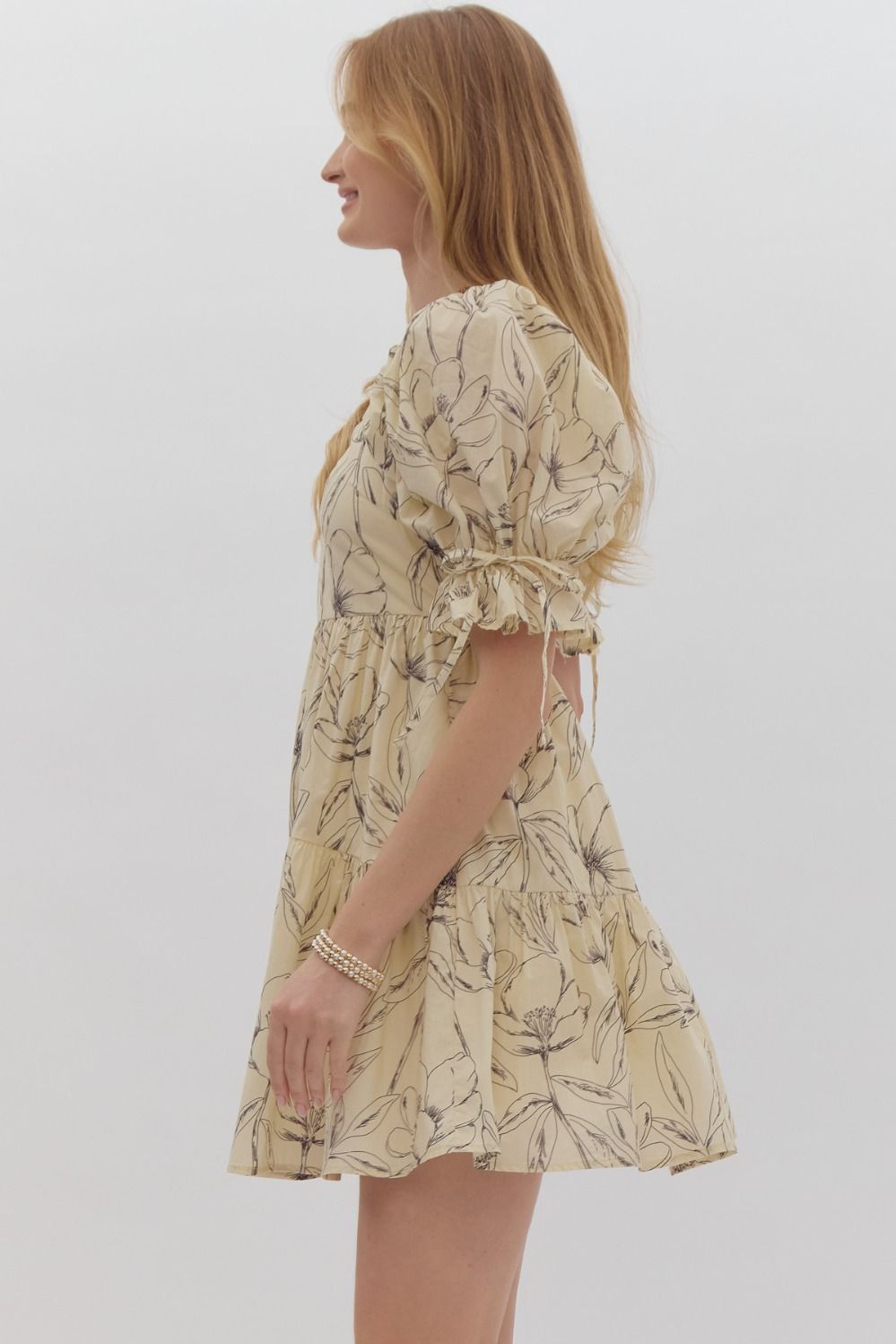 Sella Ecru Pattern Dress - FINAL SALE