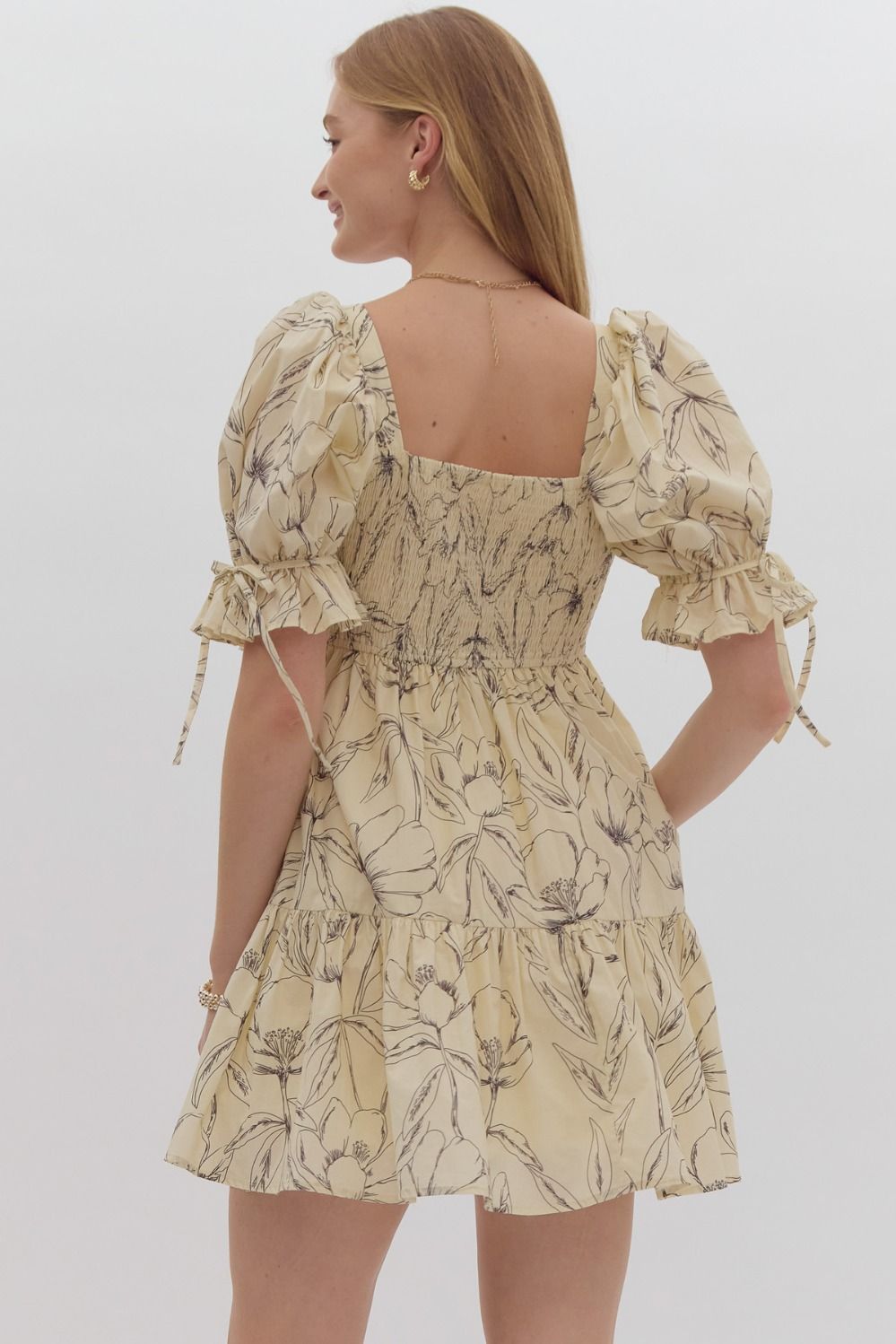 Sella Ecru Pattern Dress - FINAL SALE