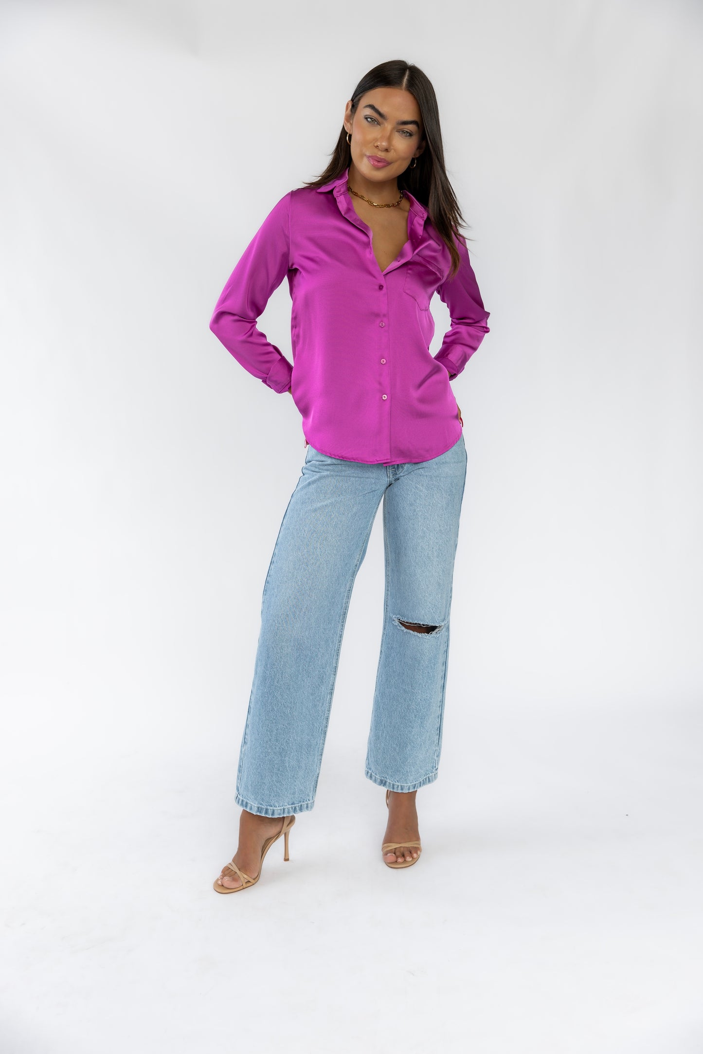 Amari Medium Wash Midrise Skater Denim - FINAL SALE