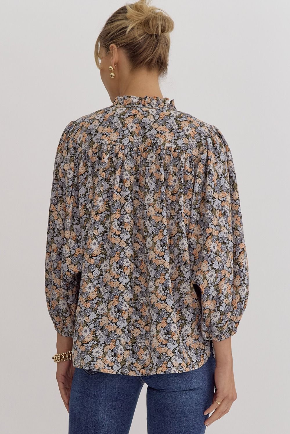 Brie Black Floral Blouse