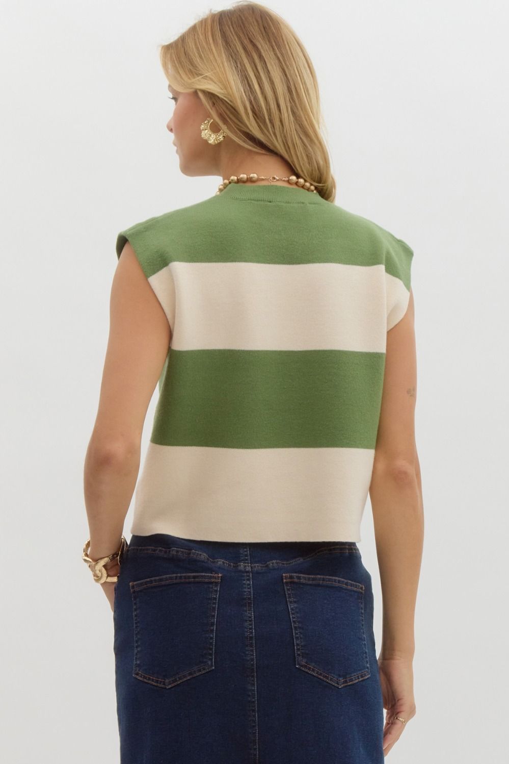 Kaye Green Stripe Top