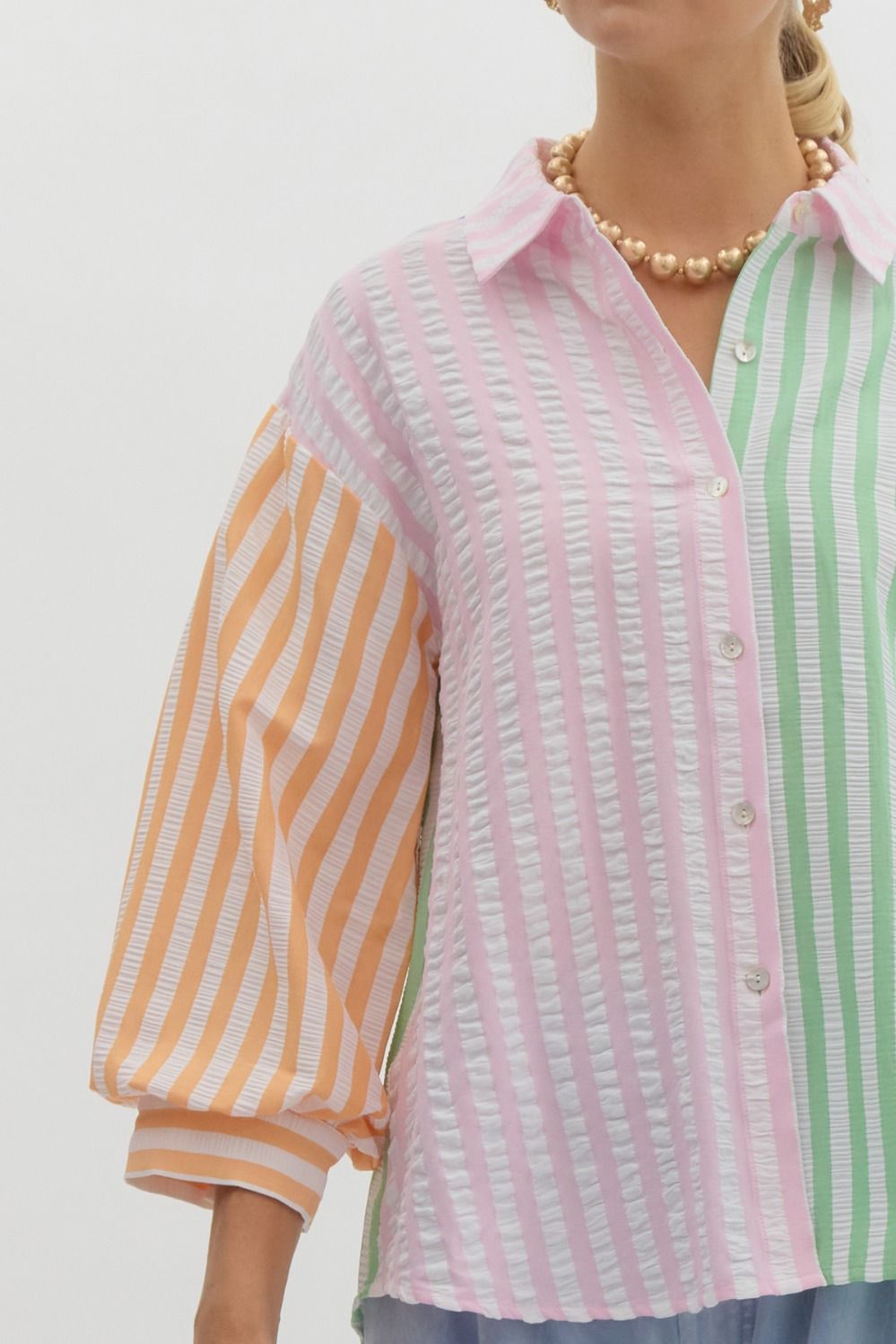 Zoe Pink Combo Striped Blouse