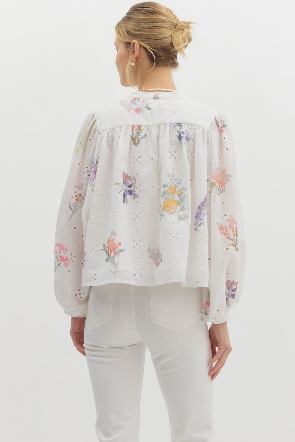 Cypress Ivory Floral Pattern Blouse