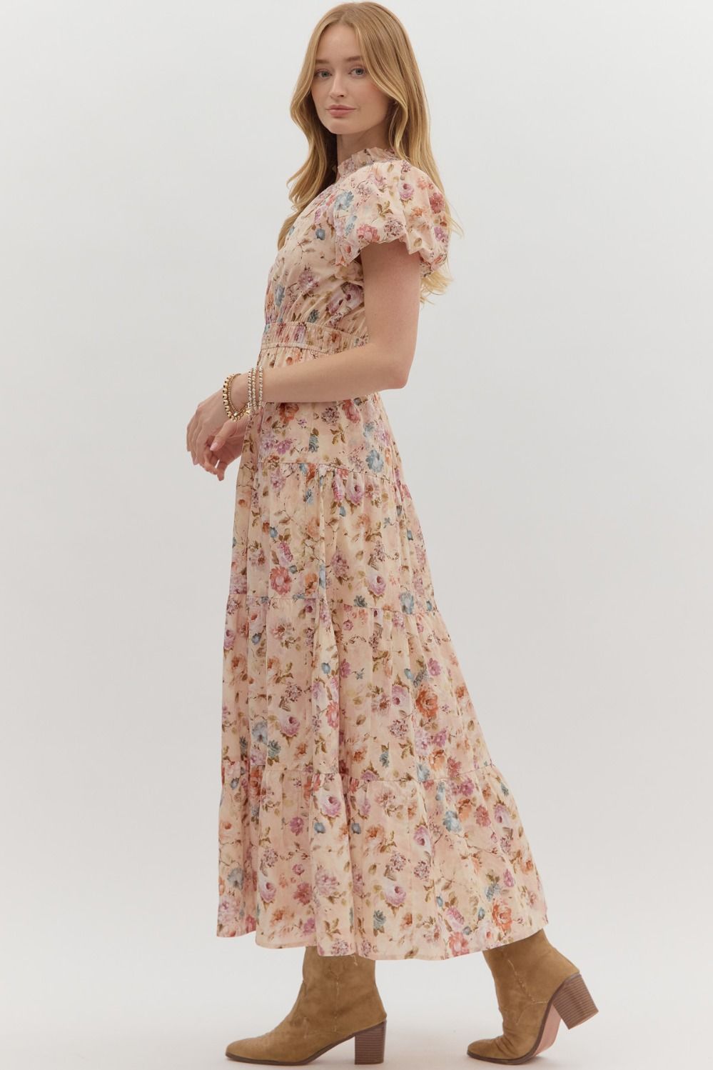 Britton Ecru Floral Maxi Dress