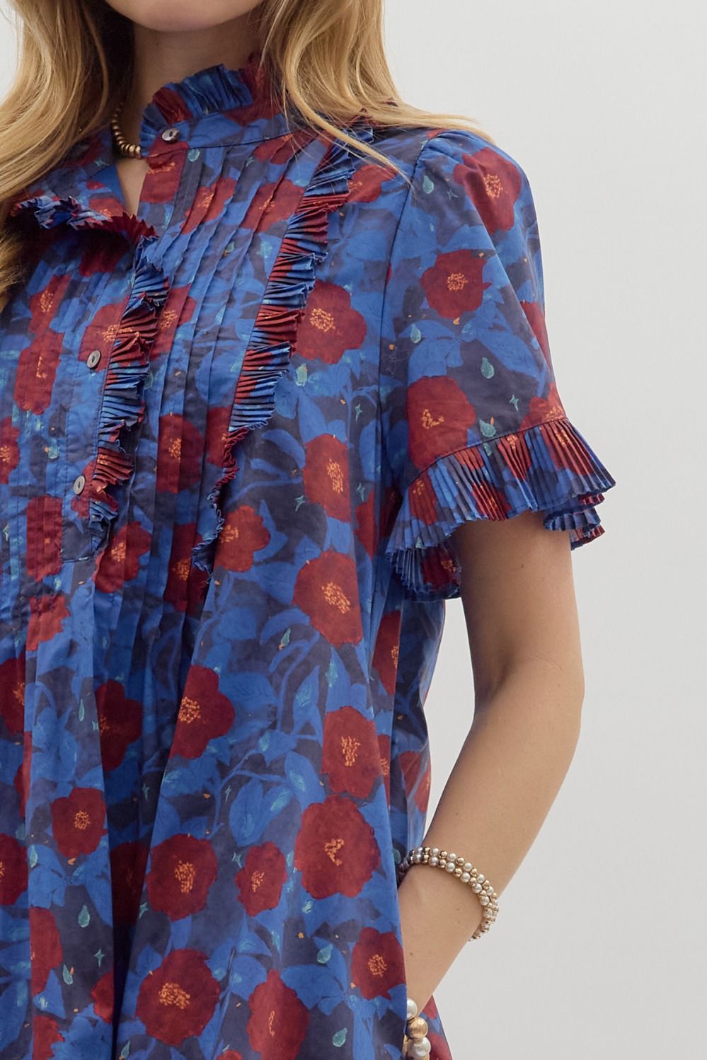 Larson Blue Floral Mini Dress