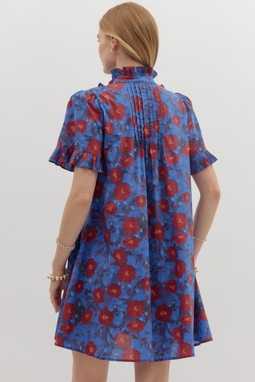Larson Blue Floral Mini Dress