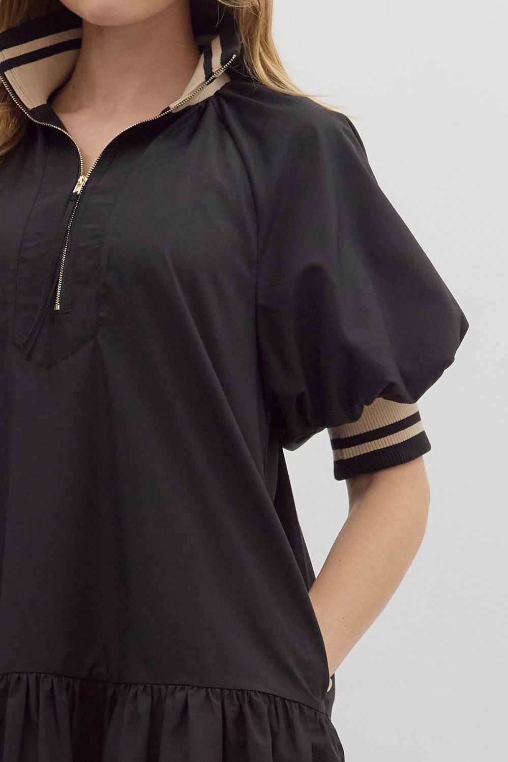 Jaylene Black Tiered Mini Dress